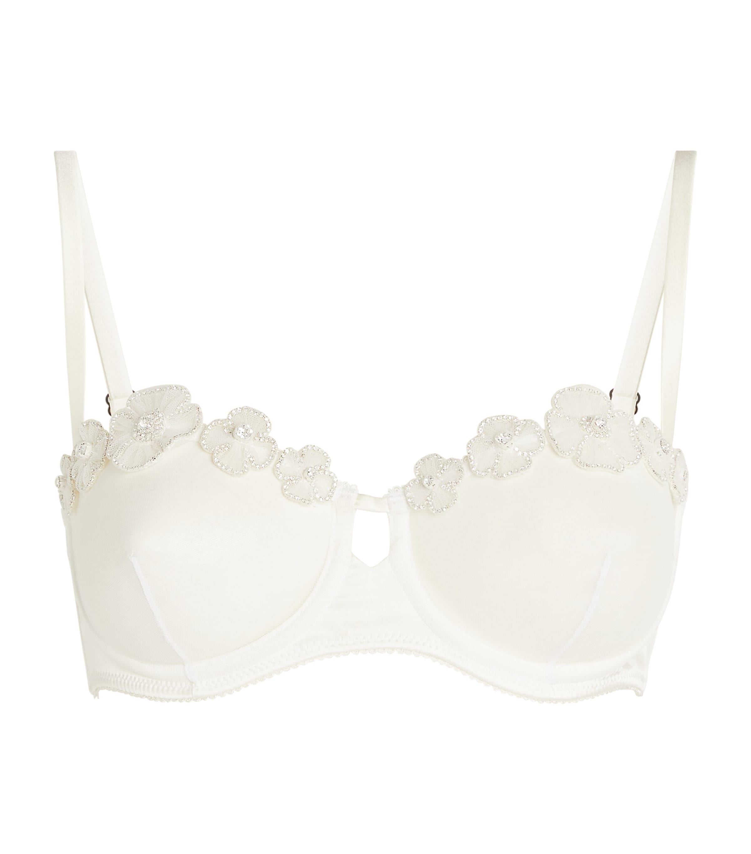 Shop Kiki De Montparnasse Silk Jolie Balconette Bra In White