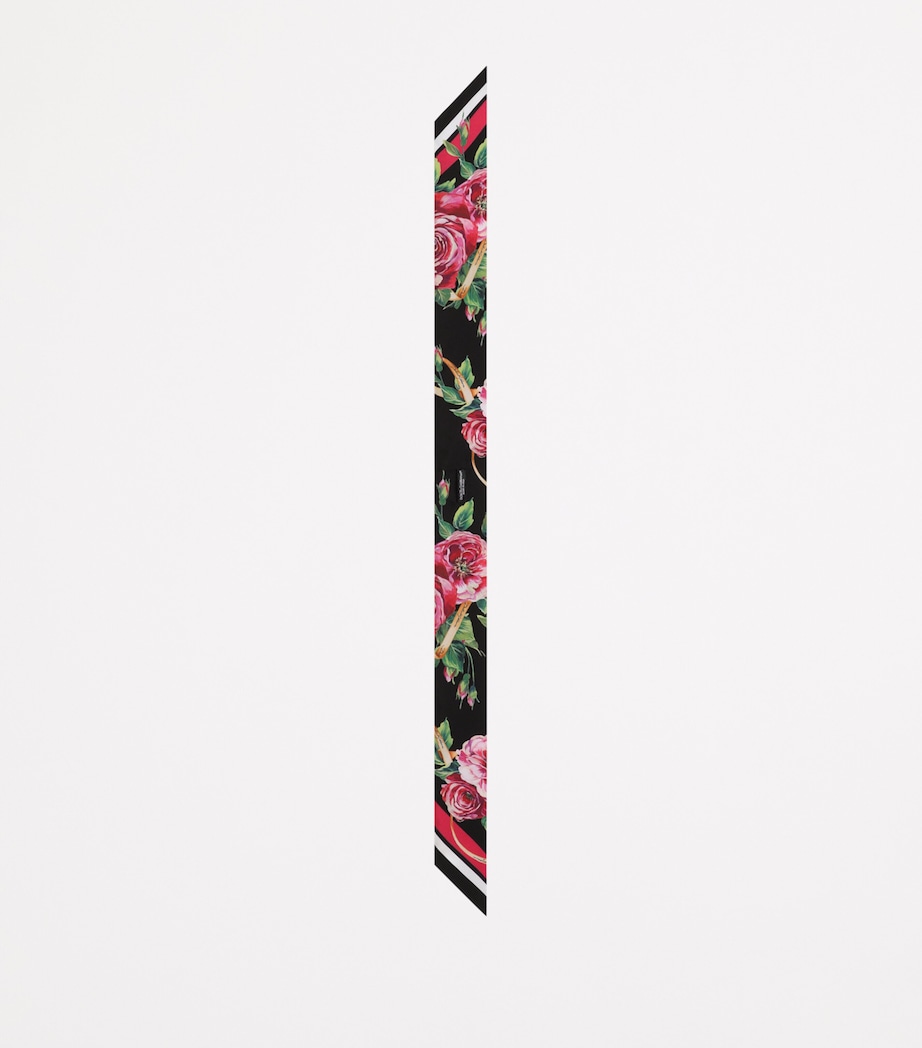 Silk Floral Twilly HD5JA-ROSA F.NERO C/ Image 2