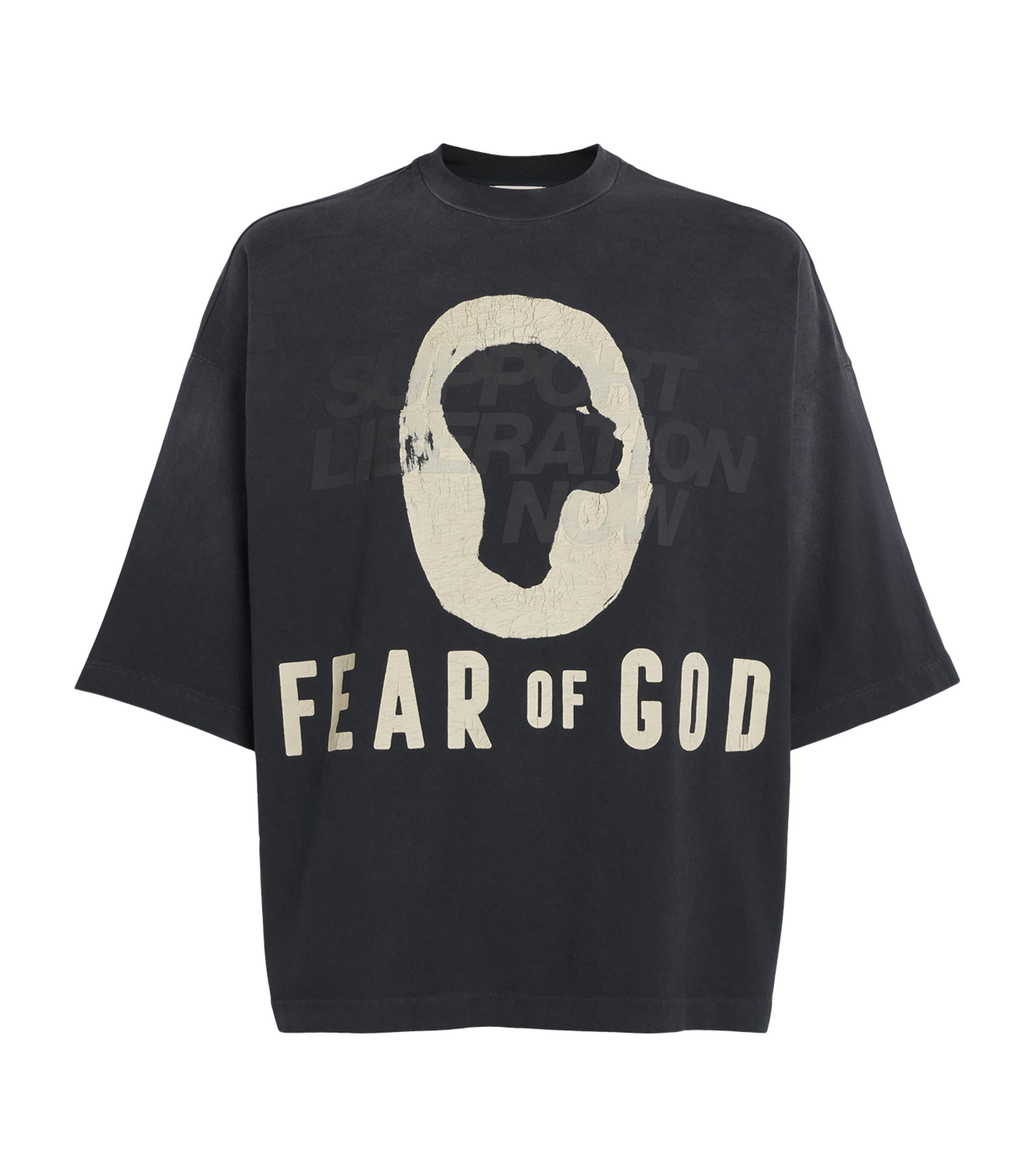 Fear Of God Mens x DSYF Support Liberation Now T-Shirt Black/ Image 1