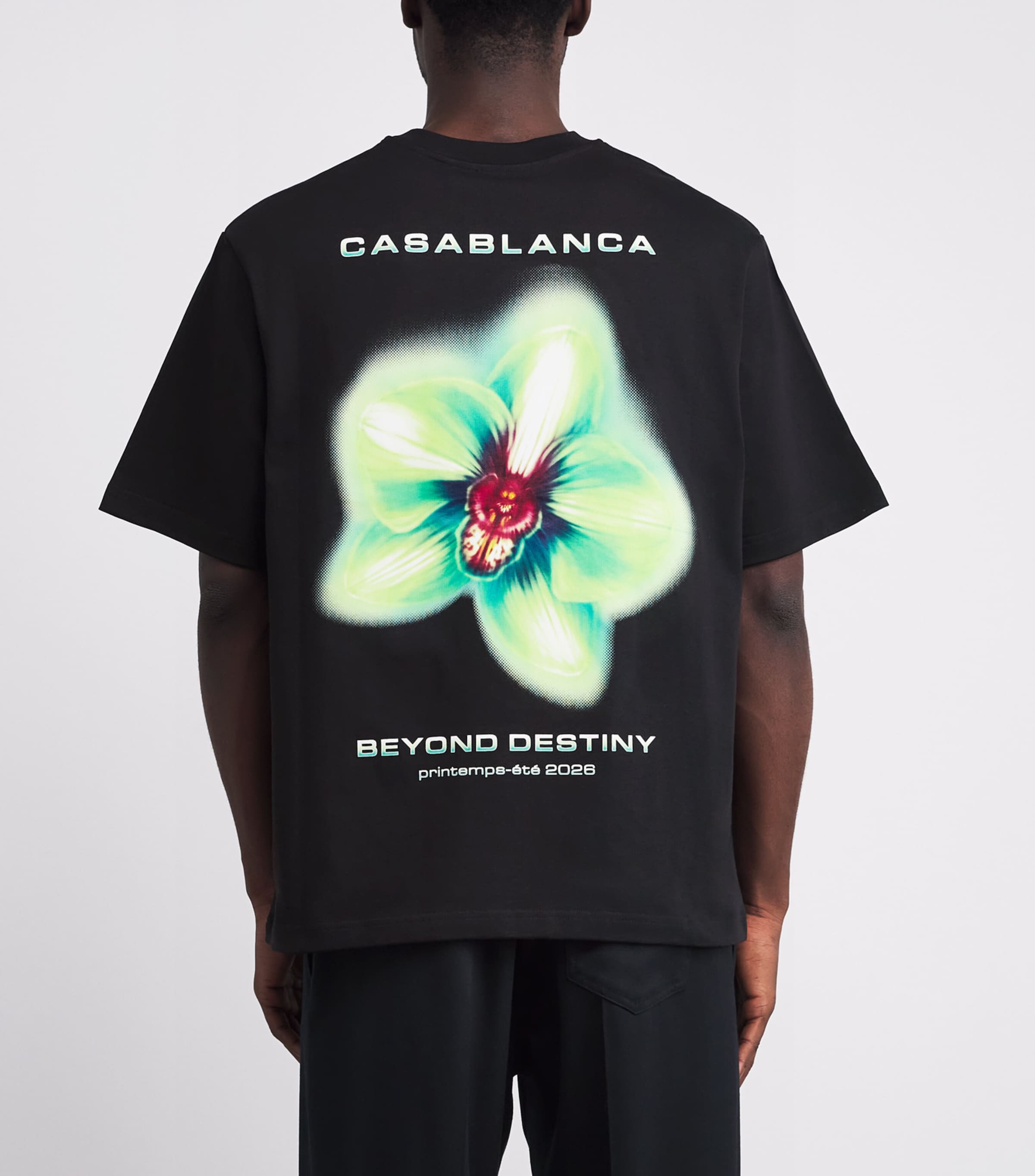 Organic Cotton Glitch Orchid T-Shirt L'ARCHE BLACK Image 4