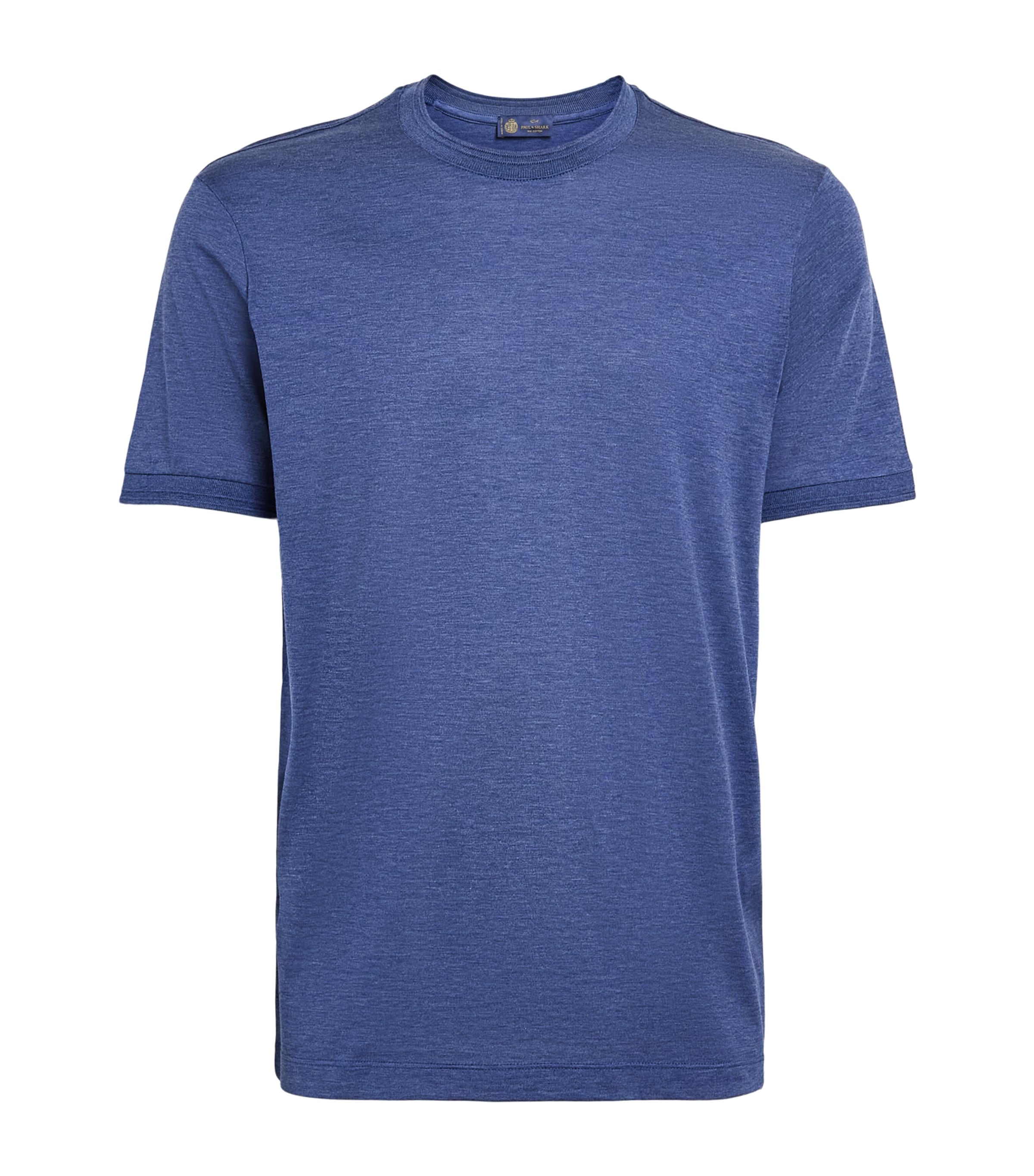 Paul & Shark Mens Cotton-Silk Melange T-Shirt Royal Blue Image 1