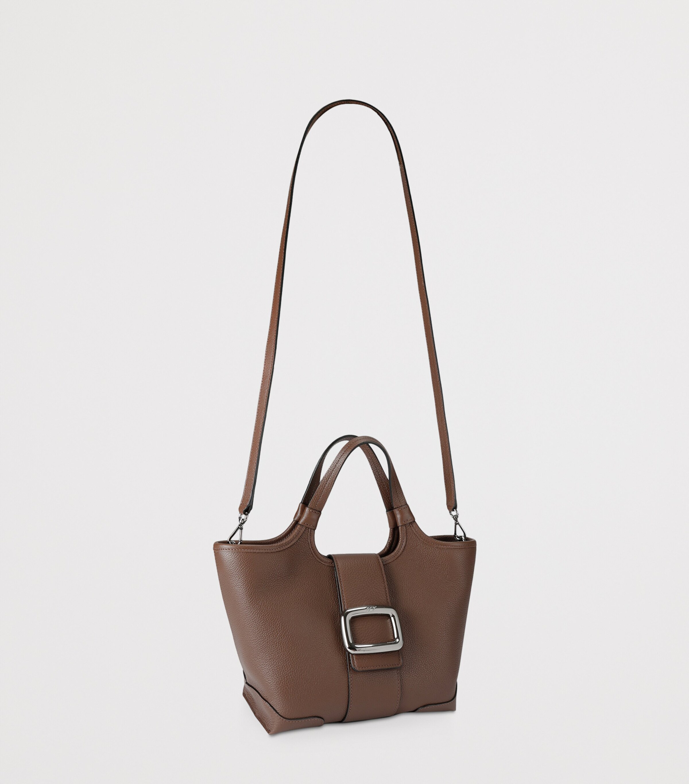 Roger Vivier Mini Leather Viv' Choc Tote Bag Brown Image 3