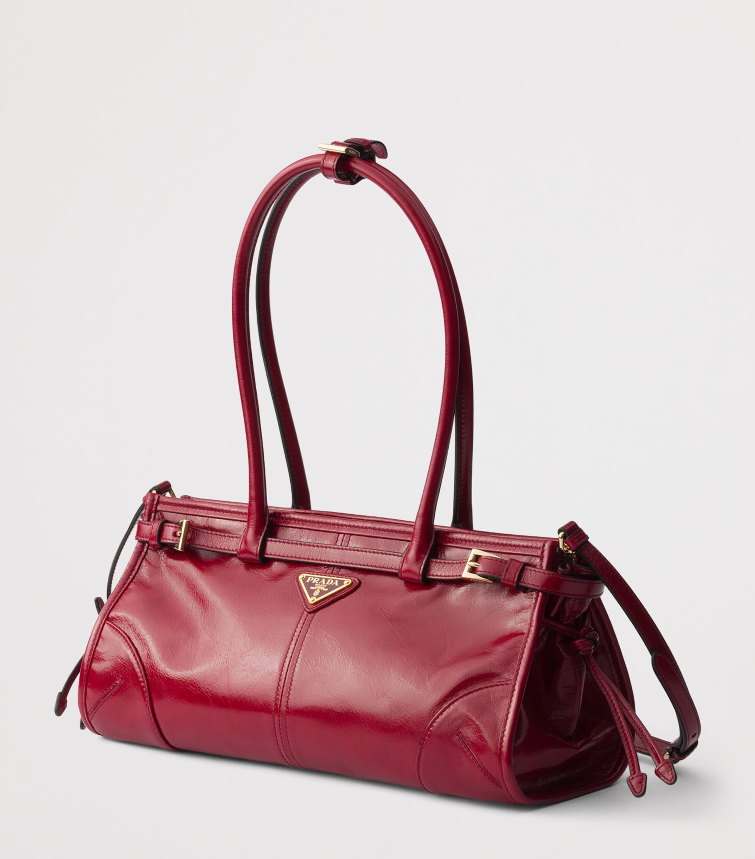 Prada Medium Leather Bonnie Shoulder Bag Red Image 4