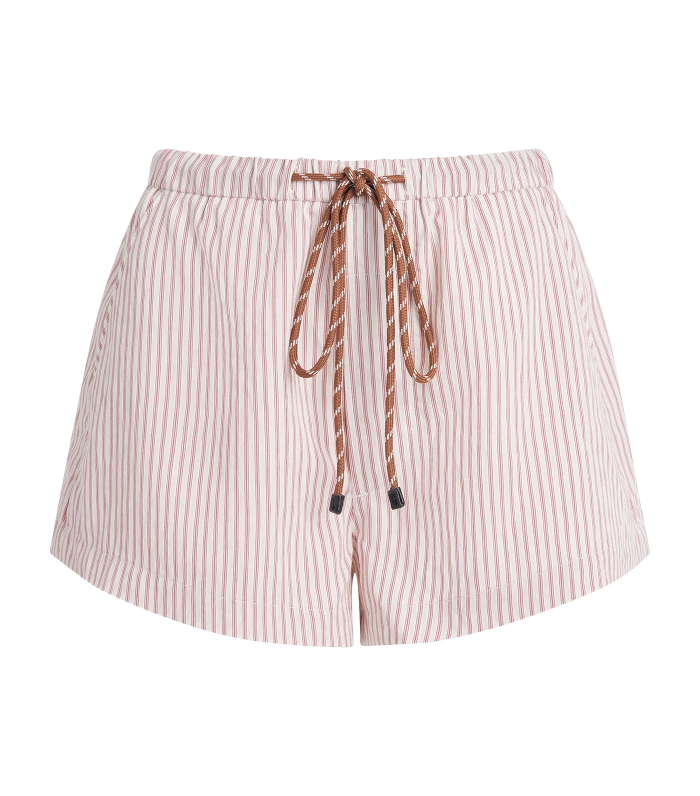 Citizens of Humanity Womens Stripe Este Drawstring Shorts Raspberry Stripe Image 1