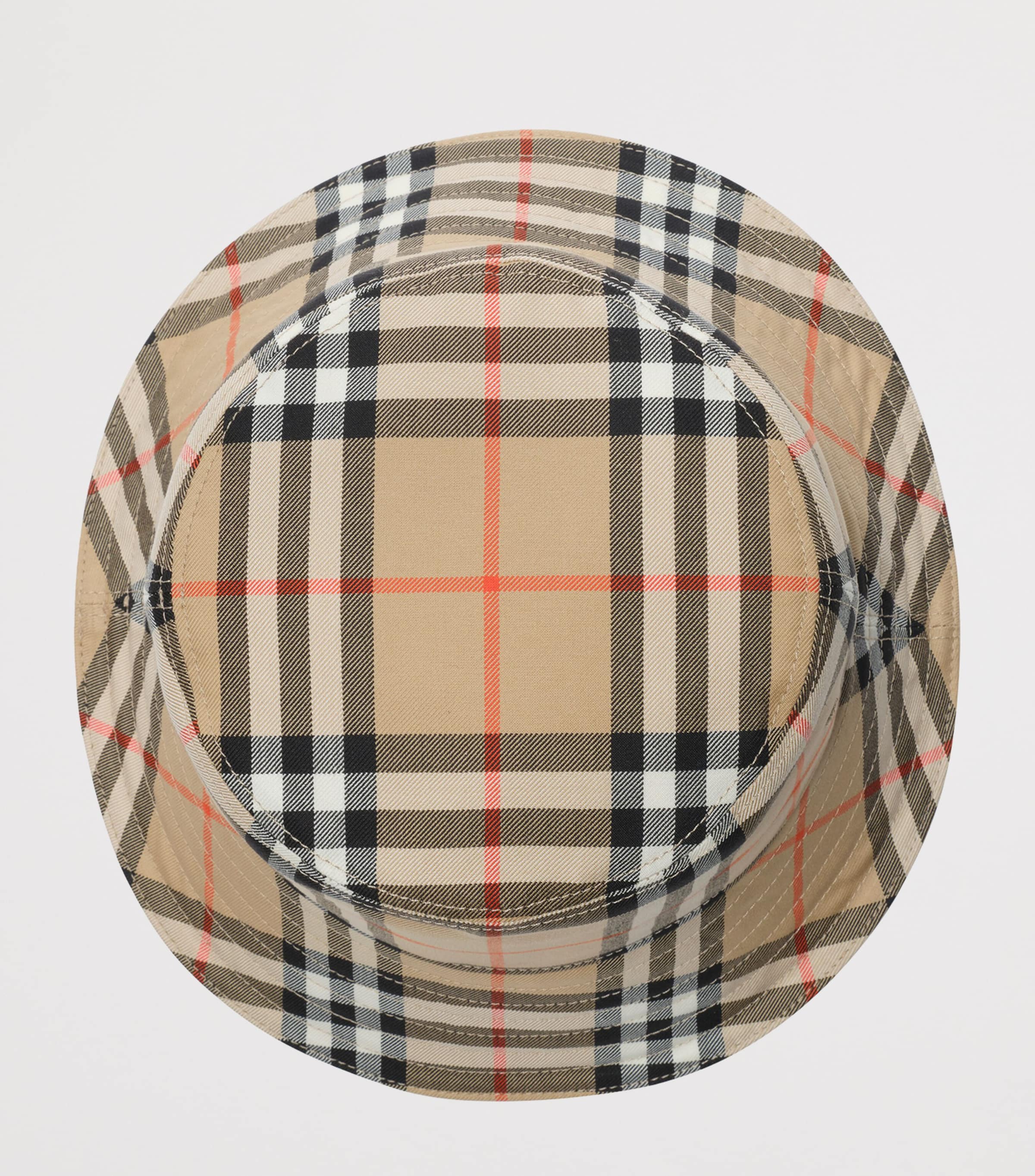 Burberry Cotton Check Bucket Hat Sand Ip Check Image 2