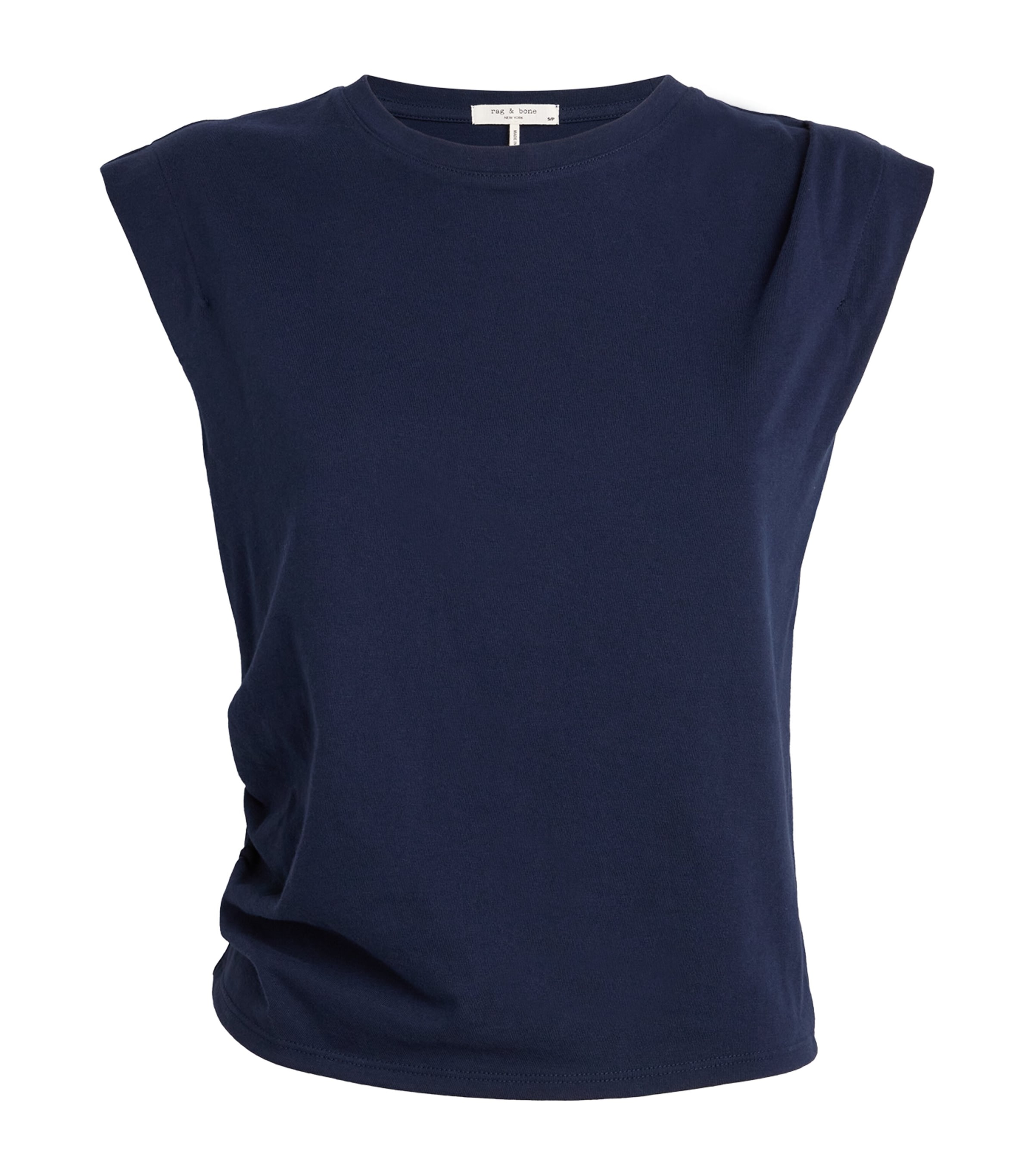 Rag & Bone Mixed Media Muscle Tee In Blue