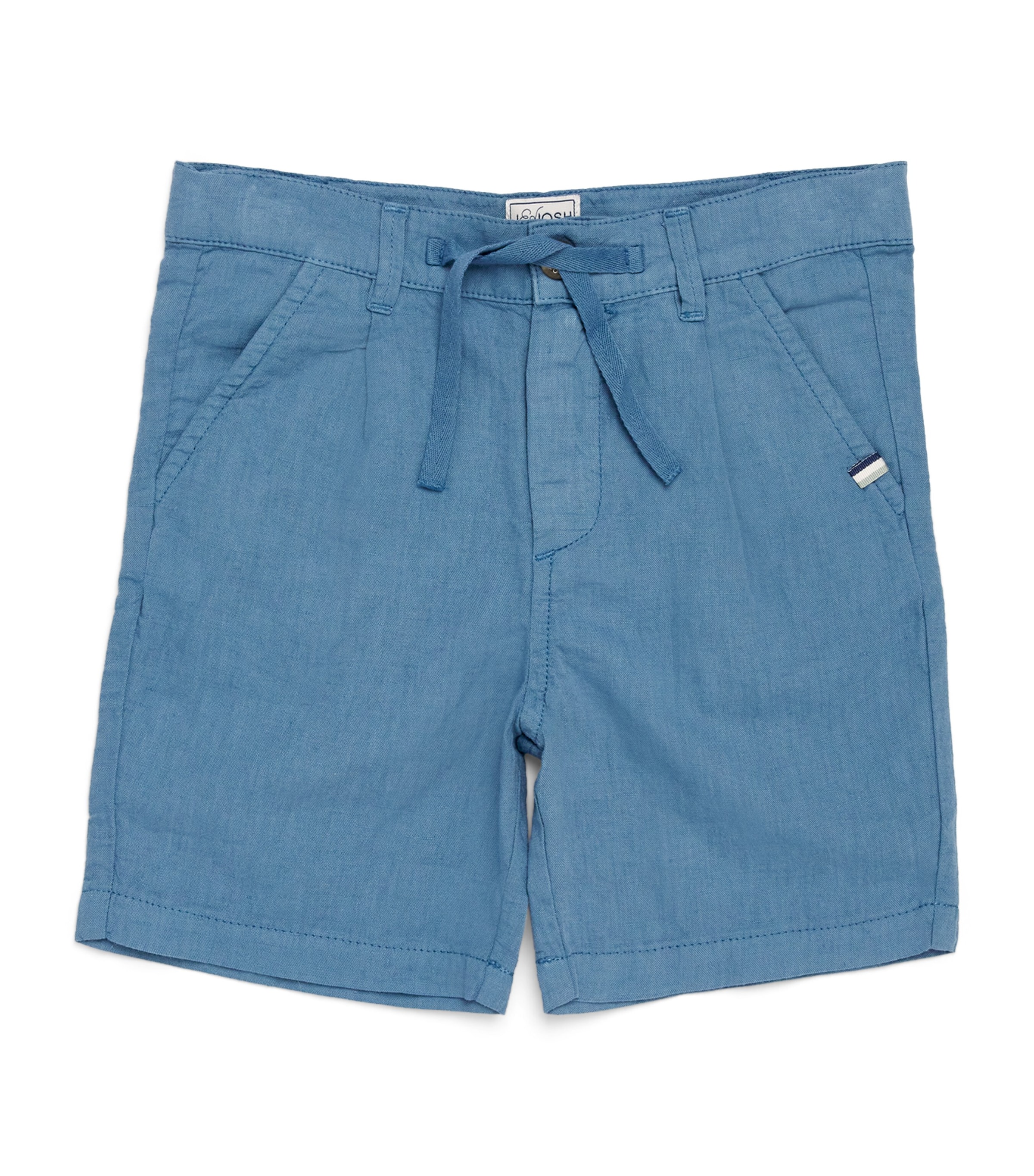 J & Josh Linen-cotton Drawstring Shorts In Blue