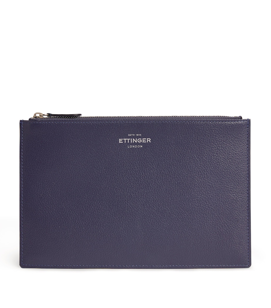 Leather Capra Travel Pouch MARINE BLUE Image 1