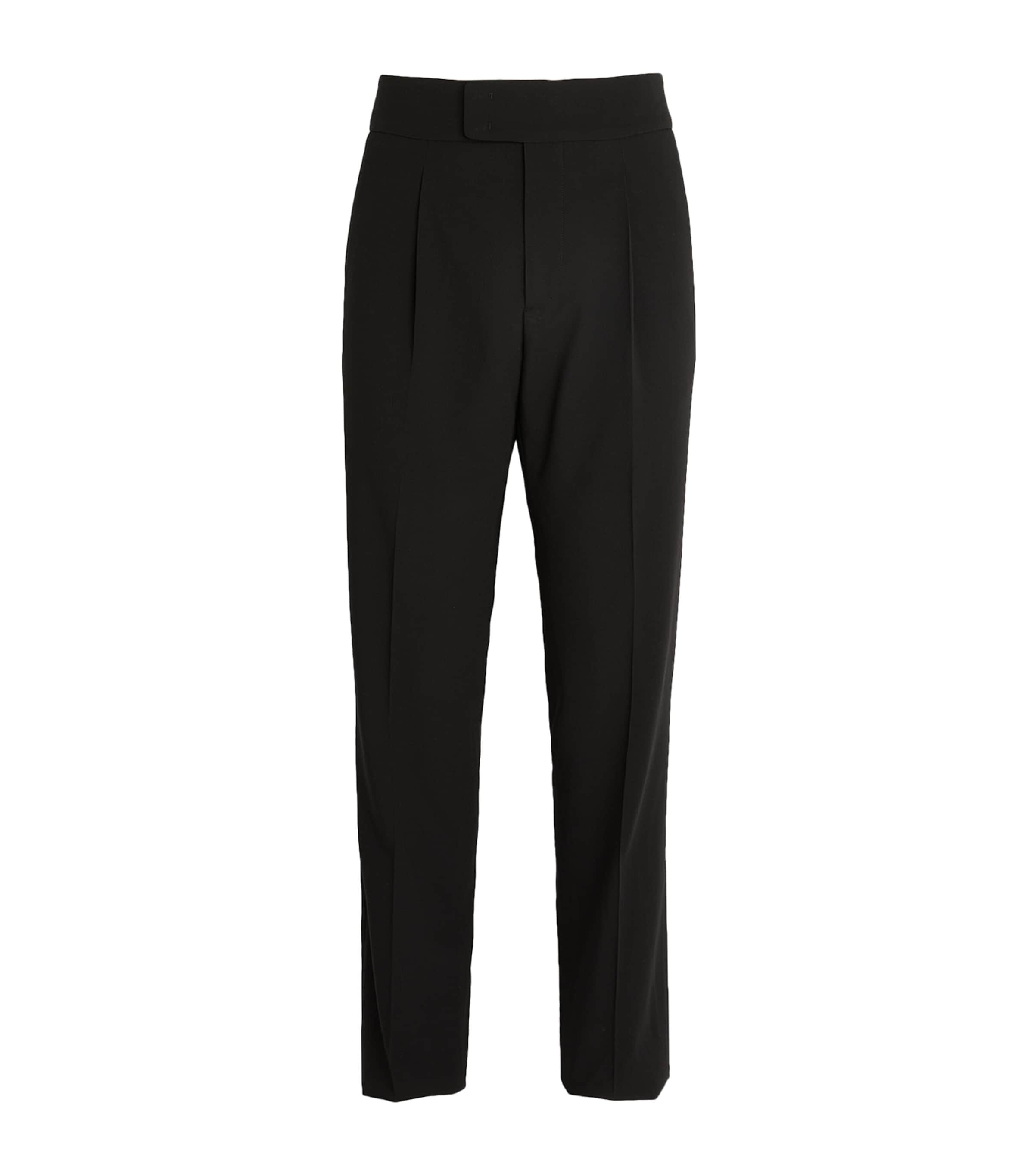 GIORGIO ARMANI WOOL TAPERED-LEG TROUSERS 