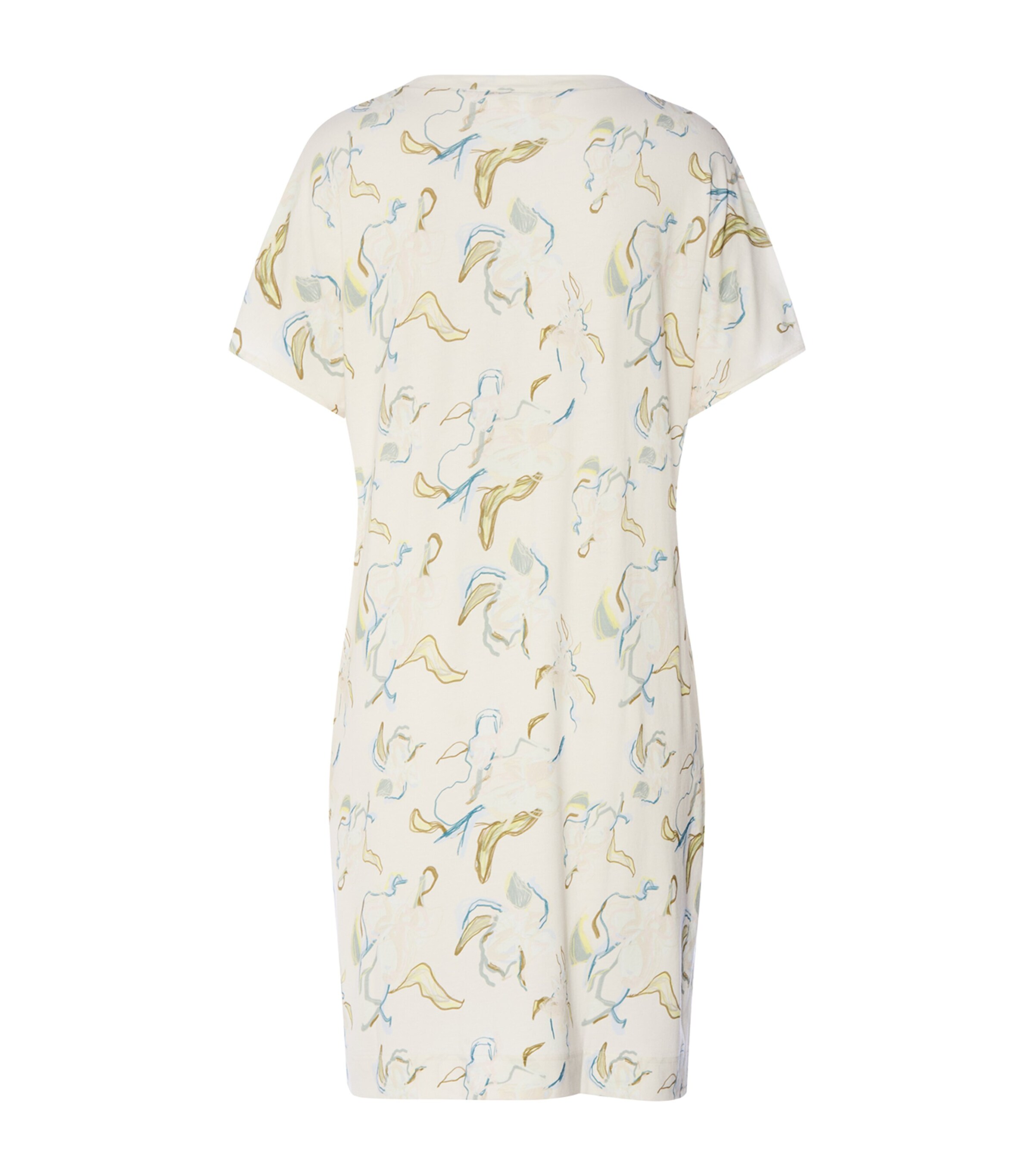 Hanro Womens Cotton-Modal Printed Nightdress Flowing Paint Image 5