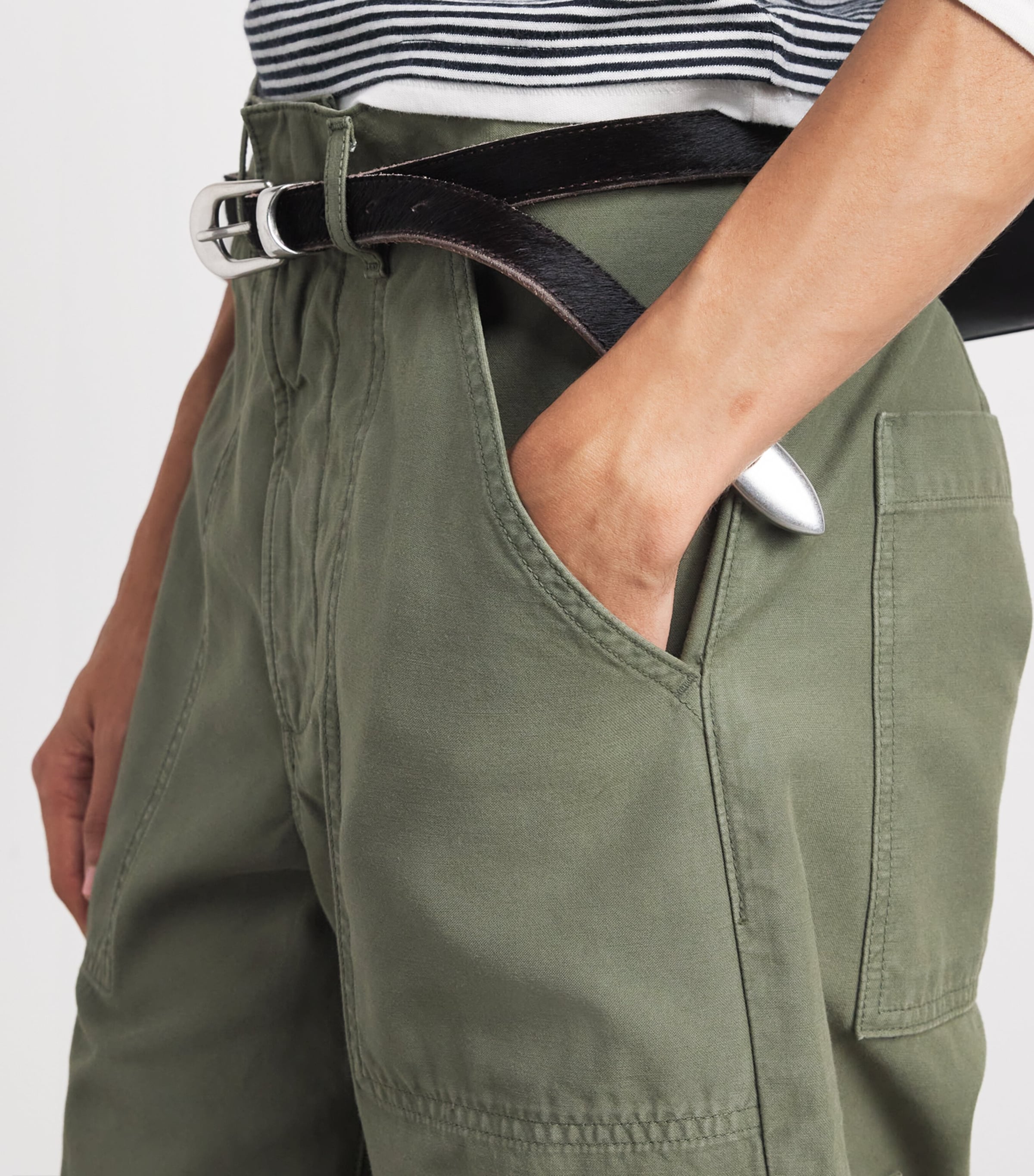Citizens of Humanity Womens Cotton Patch-Pocket Cargo Trousers Dogwood Image 3