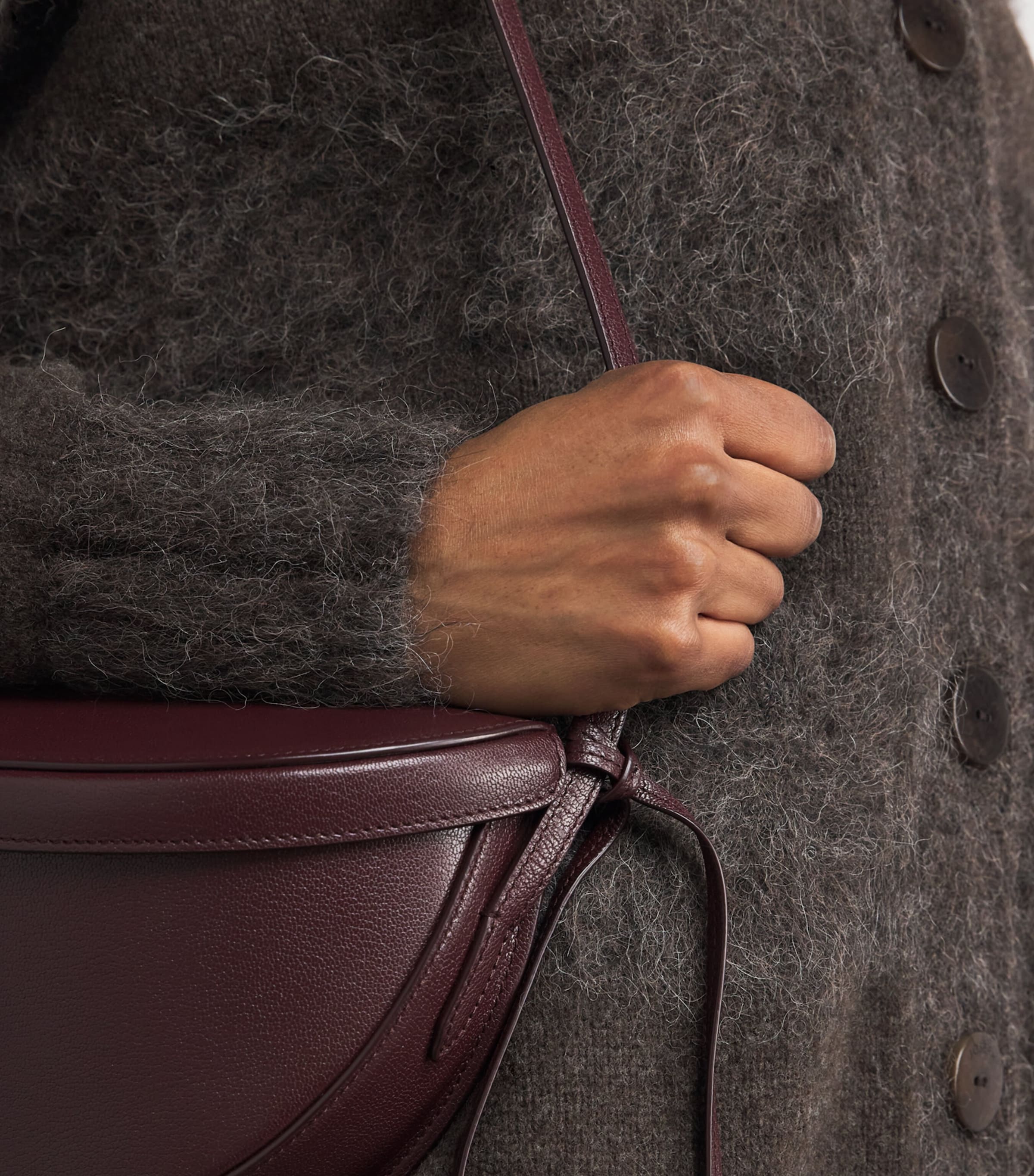 Brushed Stripe Stra Cardigan COCOA Image 6