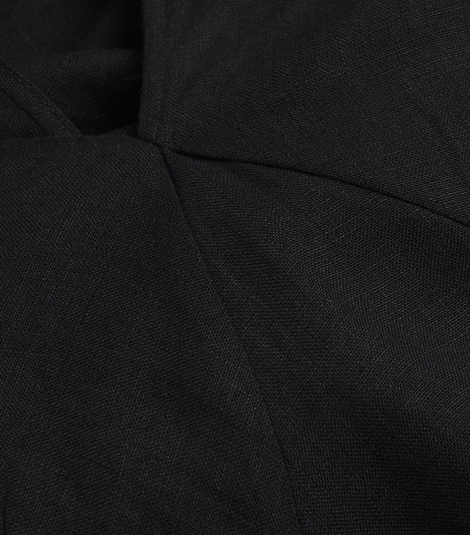 Linen Open-Back Maxi Dress BLACK Image 5