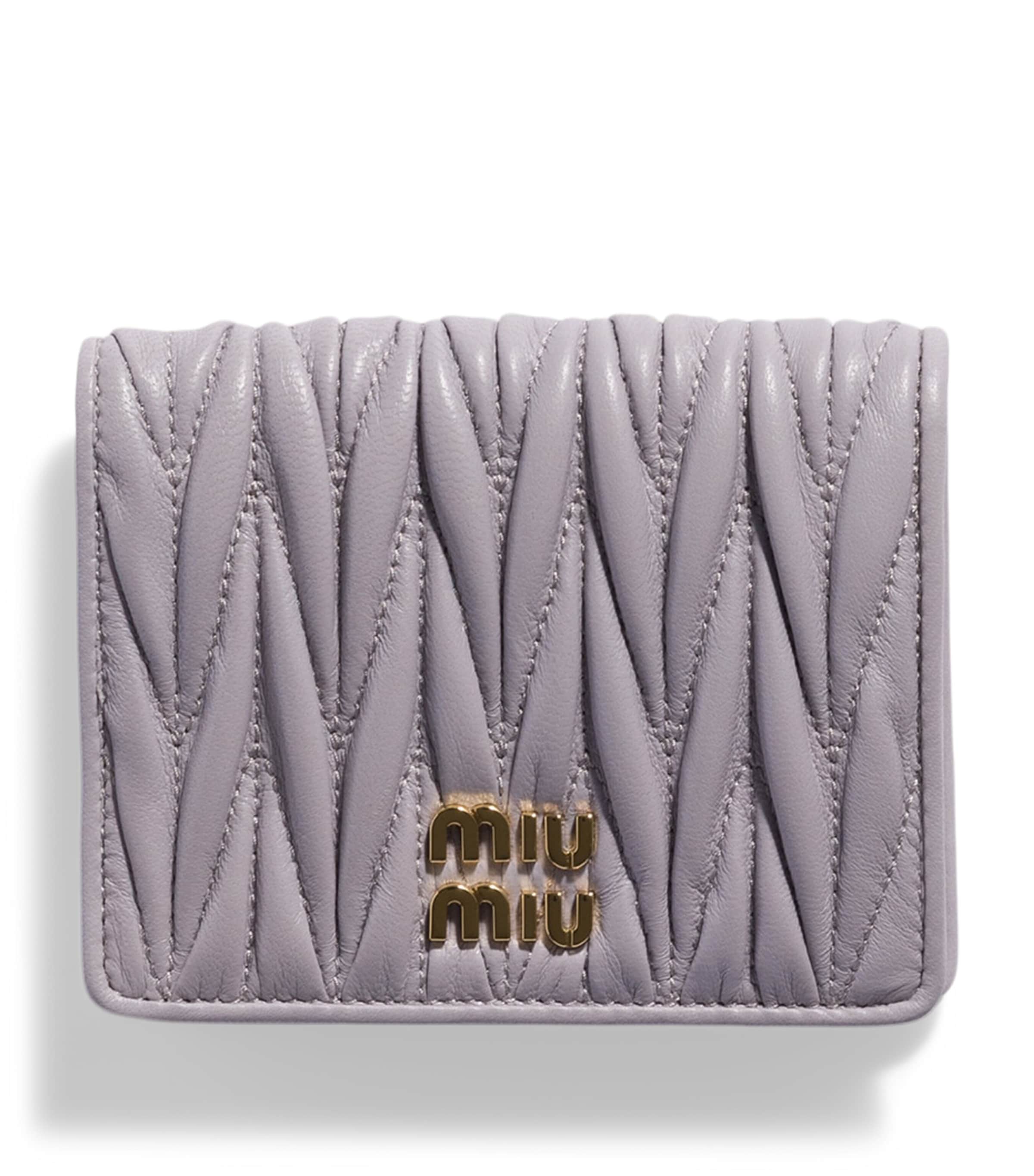 Miu Miu Small Leather Matelassé Wallet Image 1