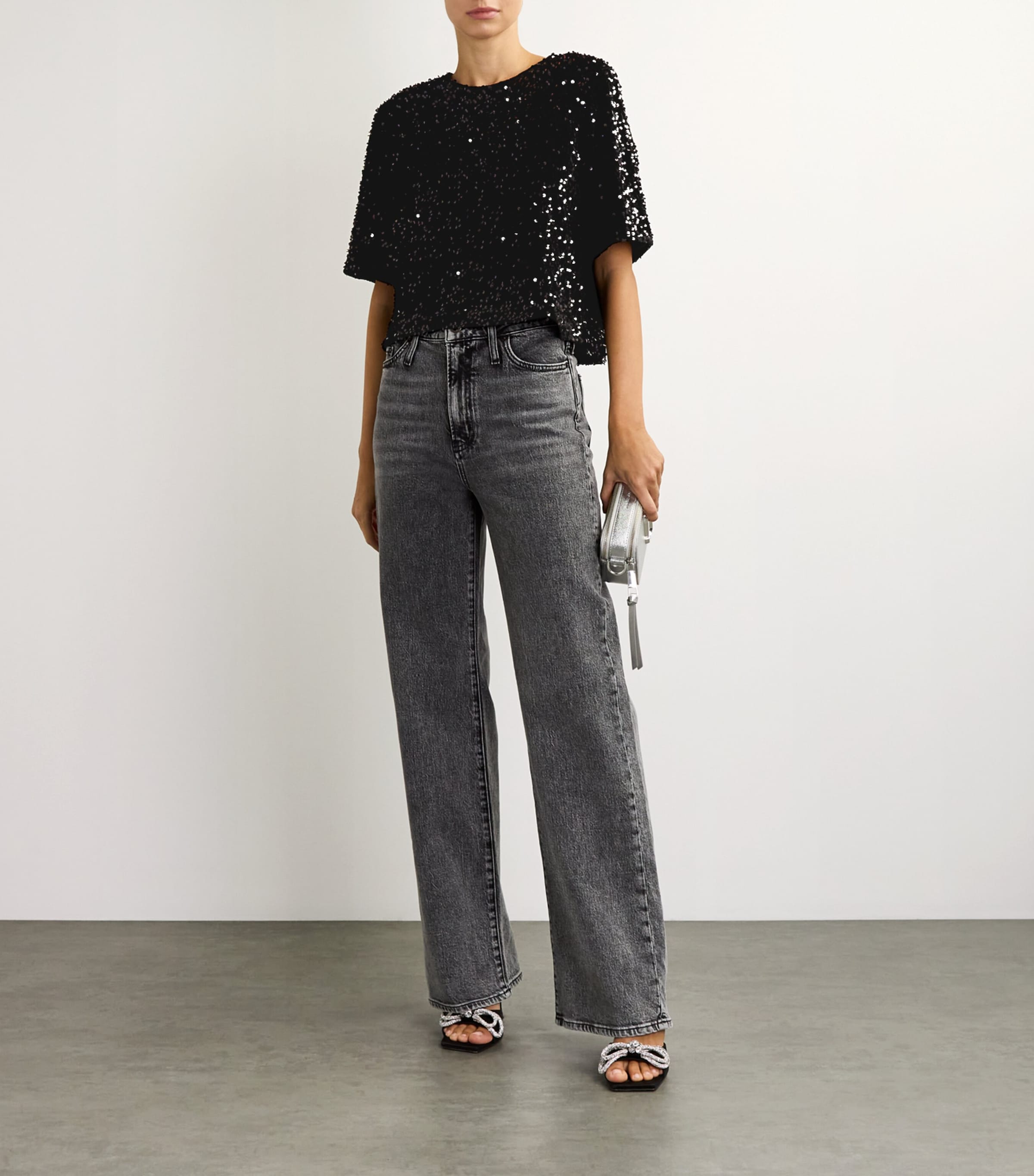 Velvet Embellished Top BLACK Image 2