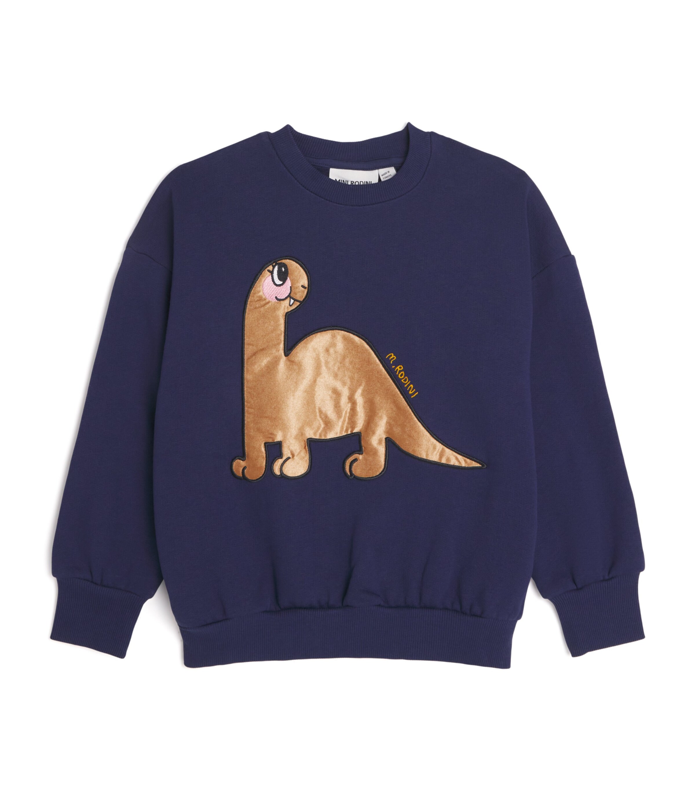 Mini Rodini Organic Cotton Dino-Appliqué Sweatshirt (3-11 Years) Blue Image 1