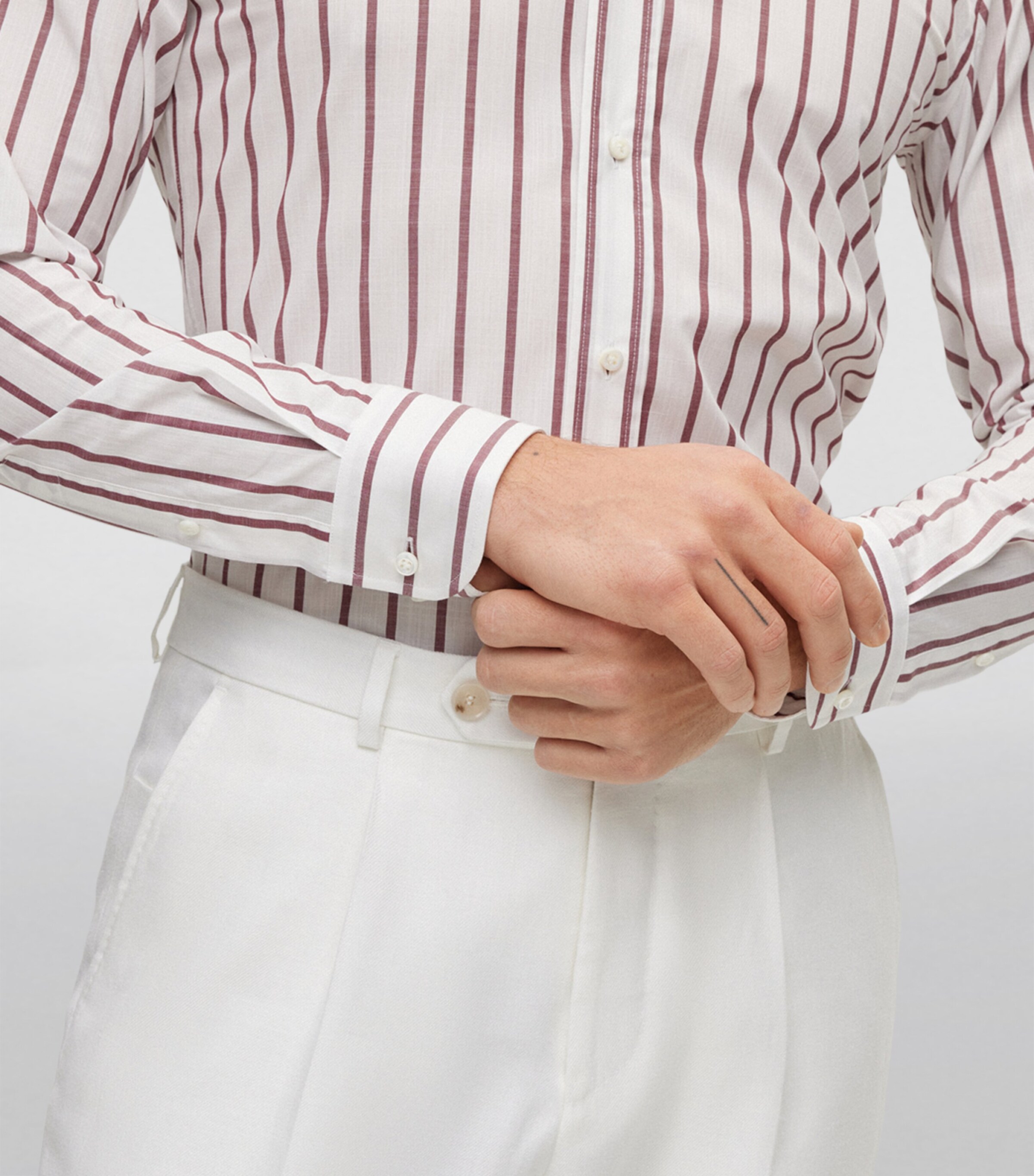 Cotton Striped Shirt 601 Image 5