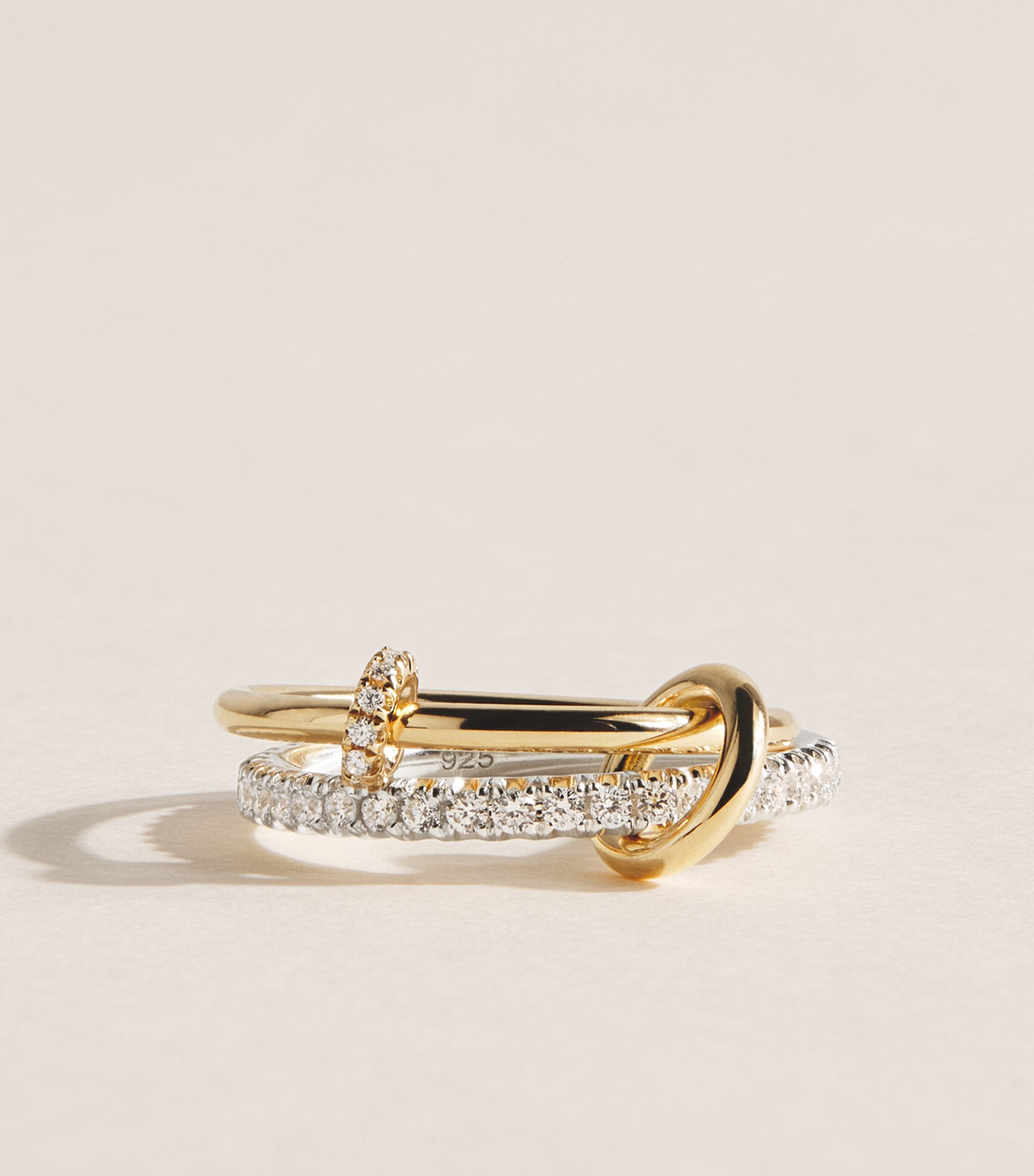 Spinelli Kilcollin Yellow Gold, Sterling Silver and Pavé Diamond Virgo Ring Sterling Silver Image 1