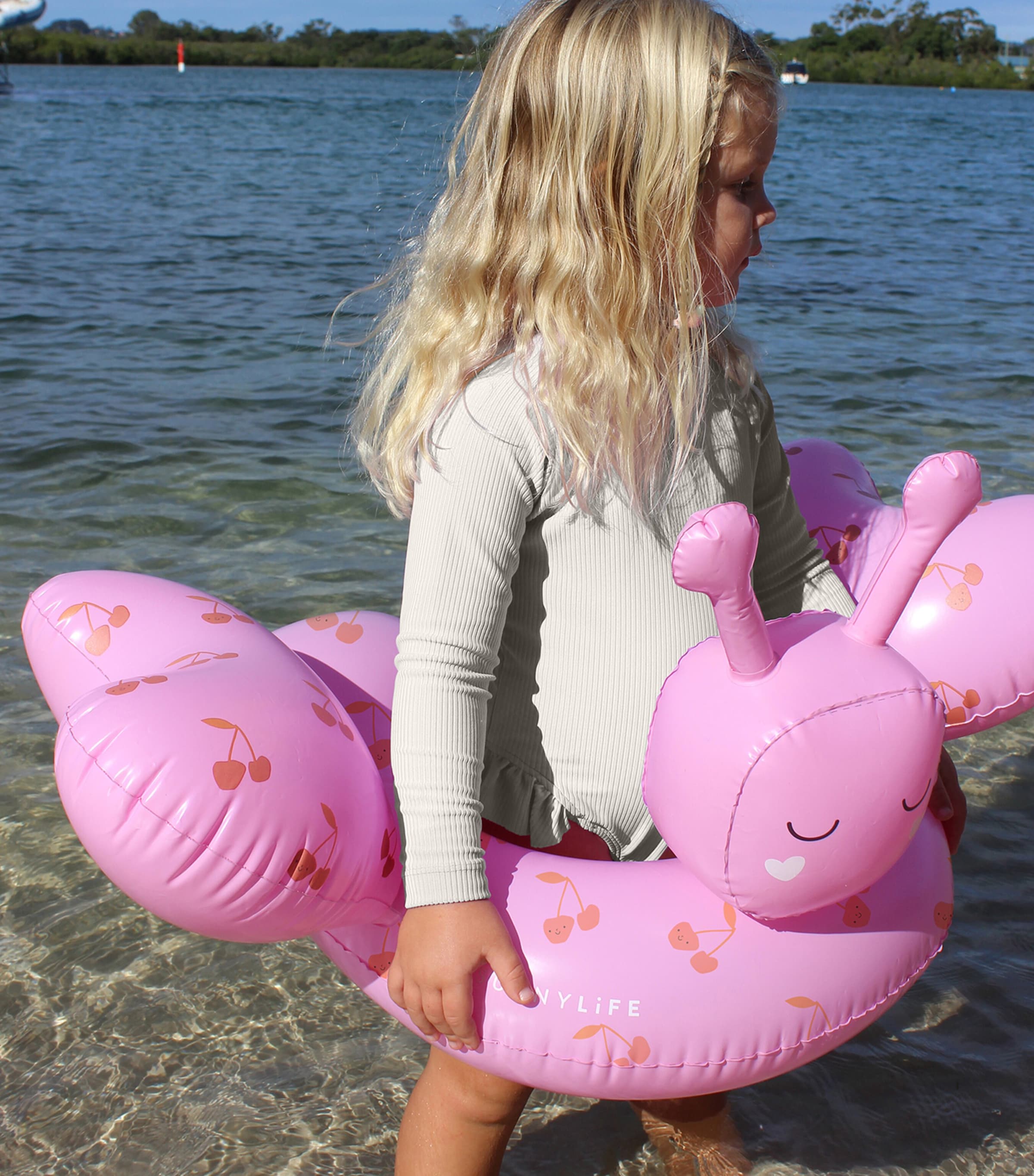 Cherry Print Tube Pool Ring COTTON CANDY Image 2