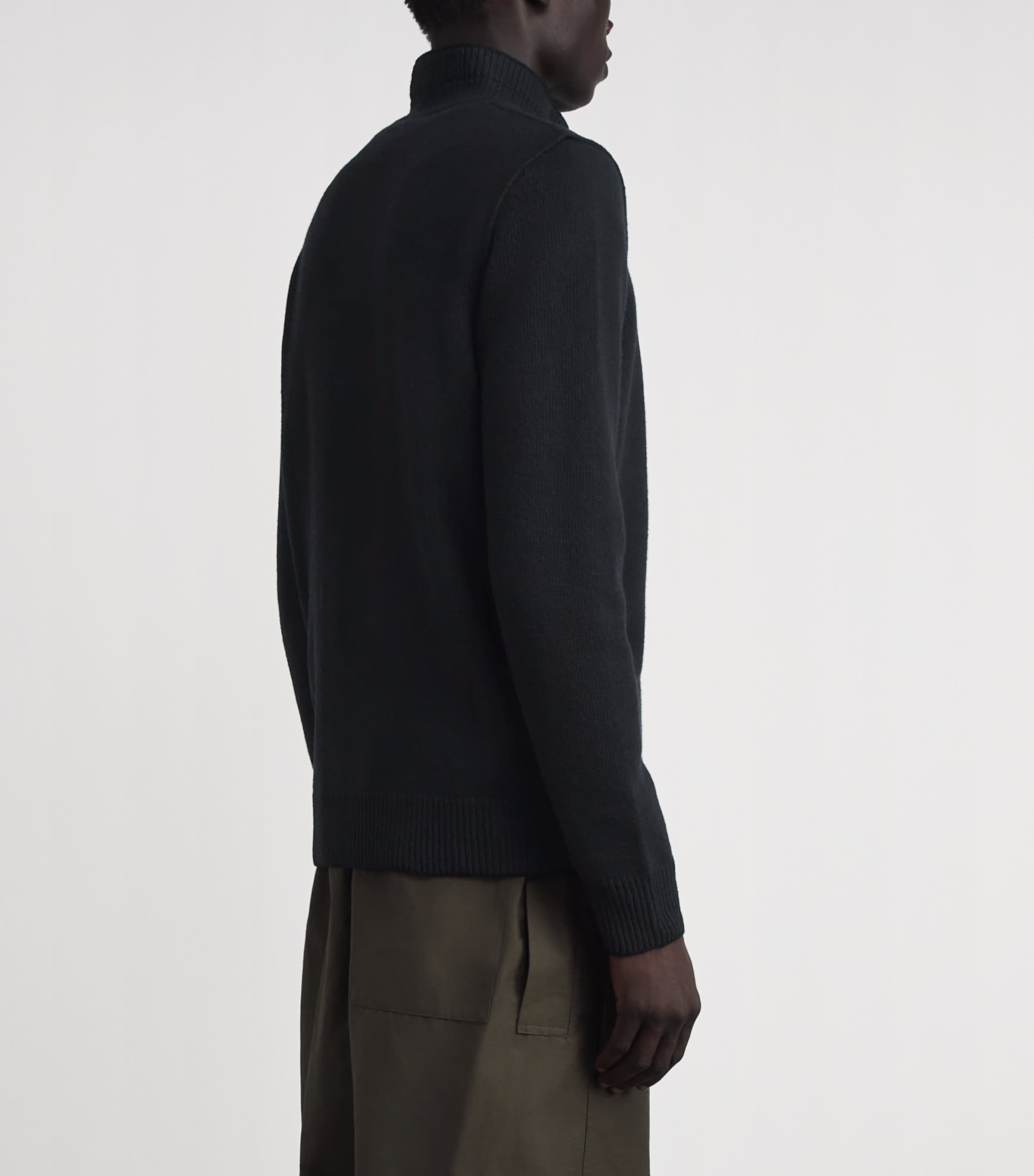 Stone Island Mens Wool-Blend Button-Up Sweater Image 5