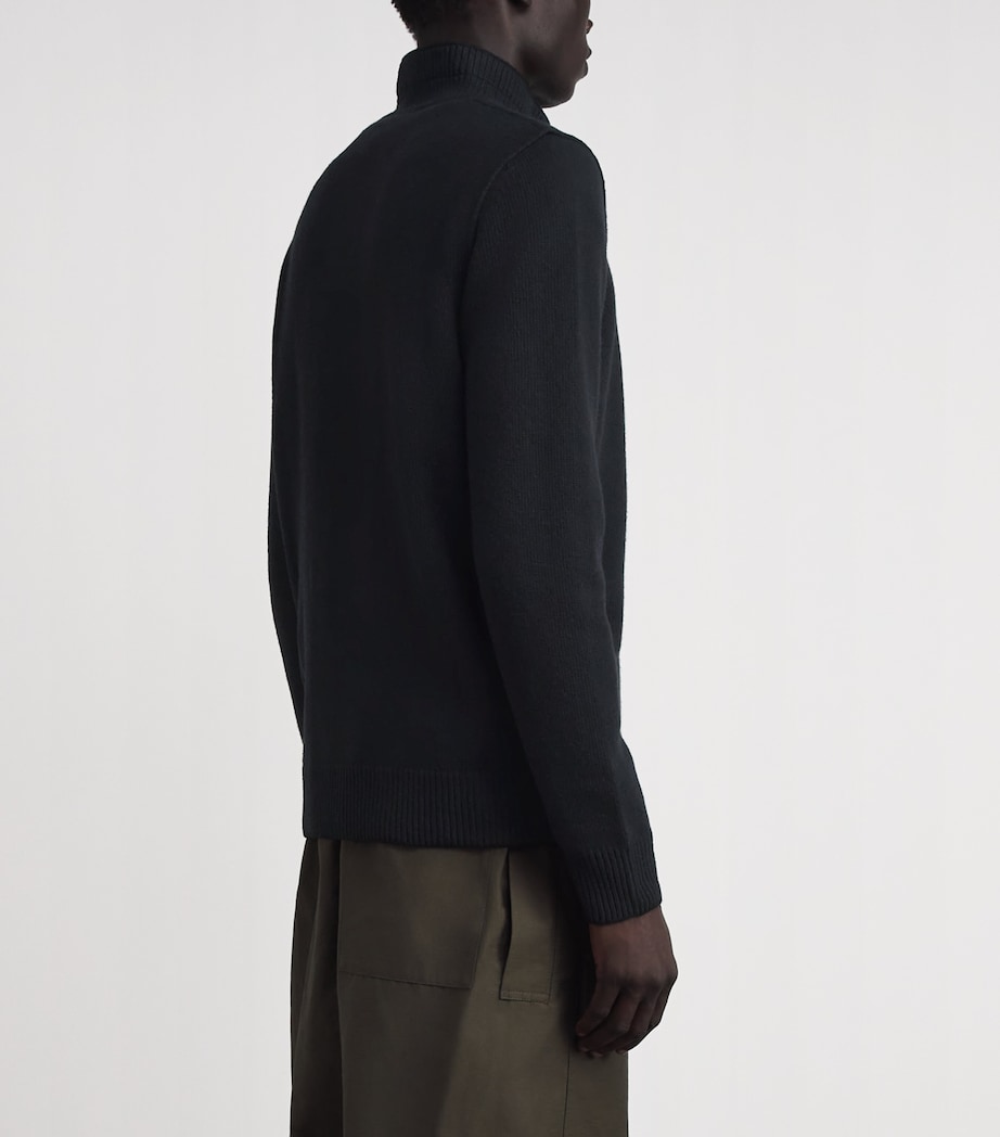 Stone Island Mens Wool-Blend Button-Up Sweater Image 5