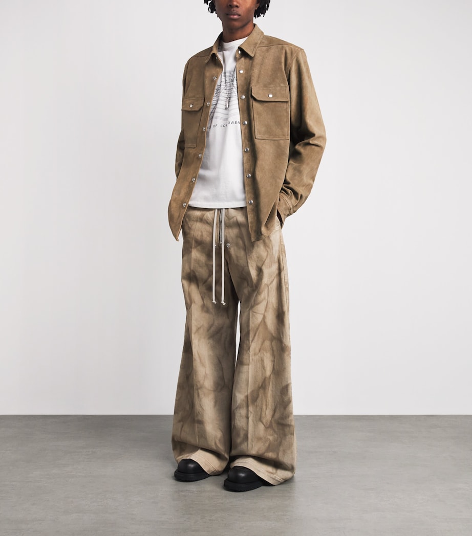 Rick Owens Mens Suede Overshirt Sumi Brown Image 2
