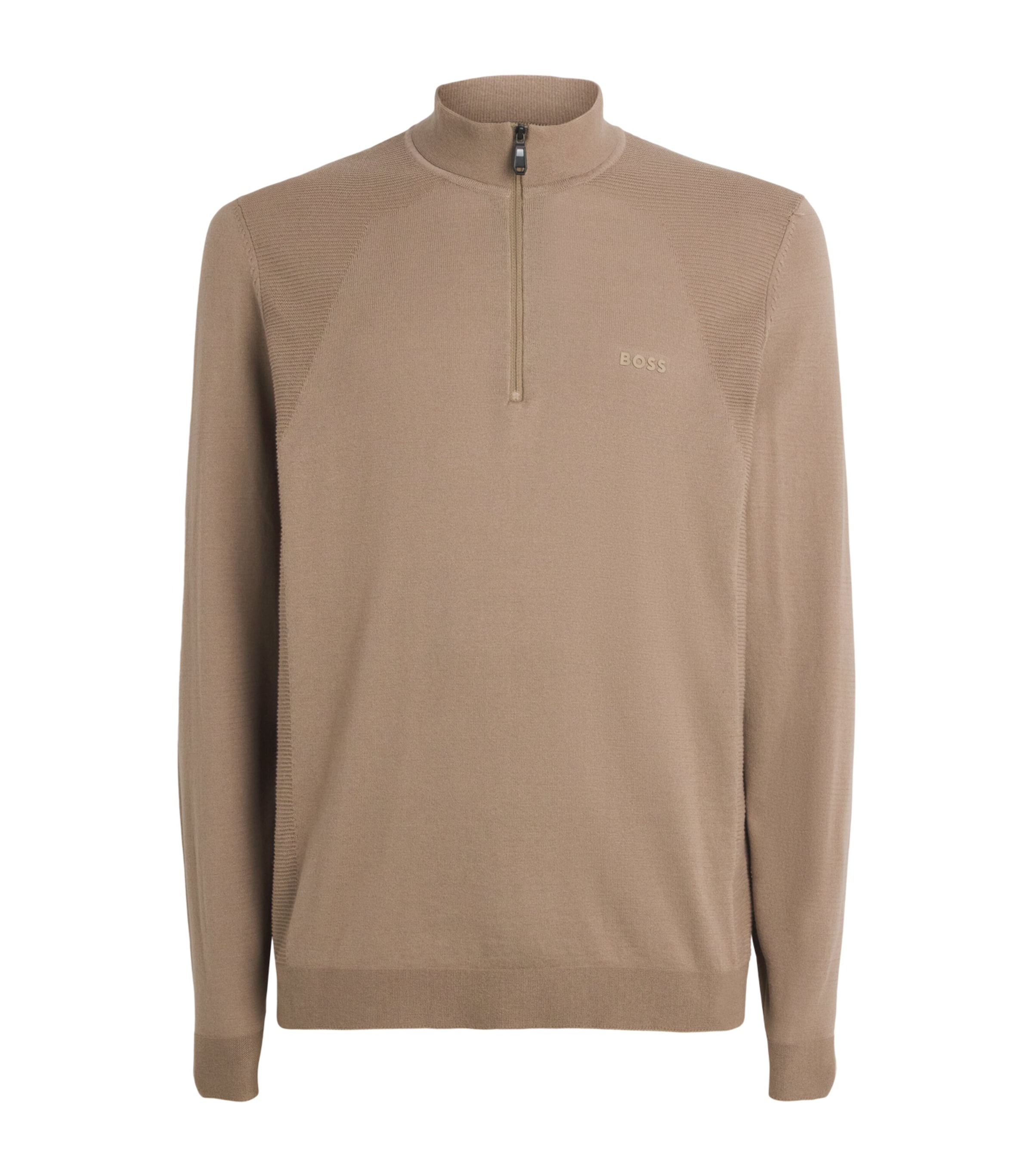 BOSS Mens Momentum Lite Quarter-Zip Sweatshirt Light Pastel Image 1