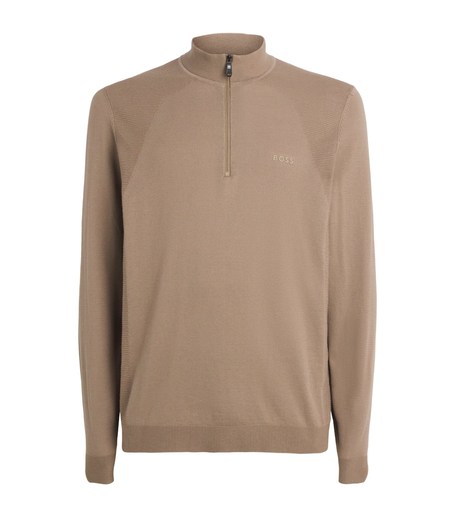 BOSS Mens Momentum Lite Quarter-Zip Sweatshirt Light Pastel Image 1