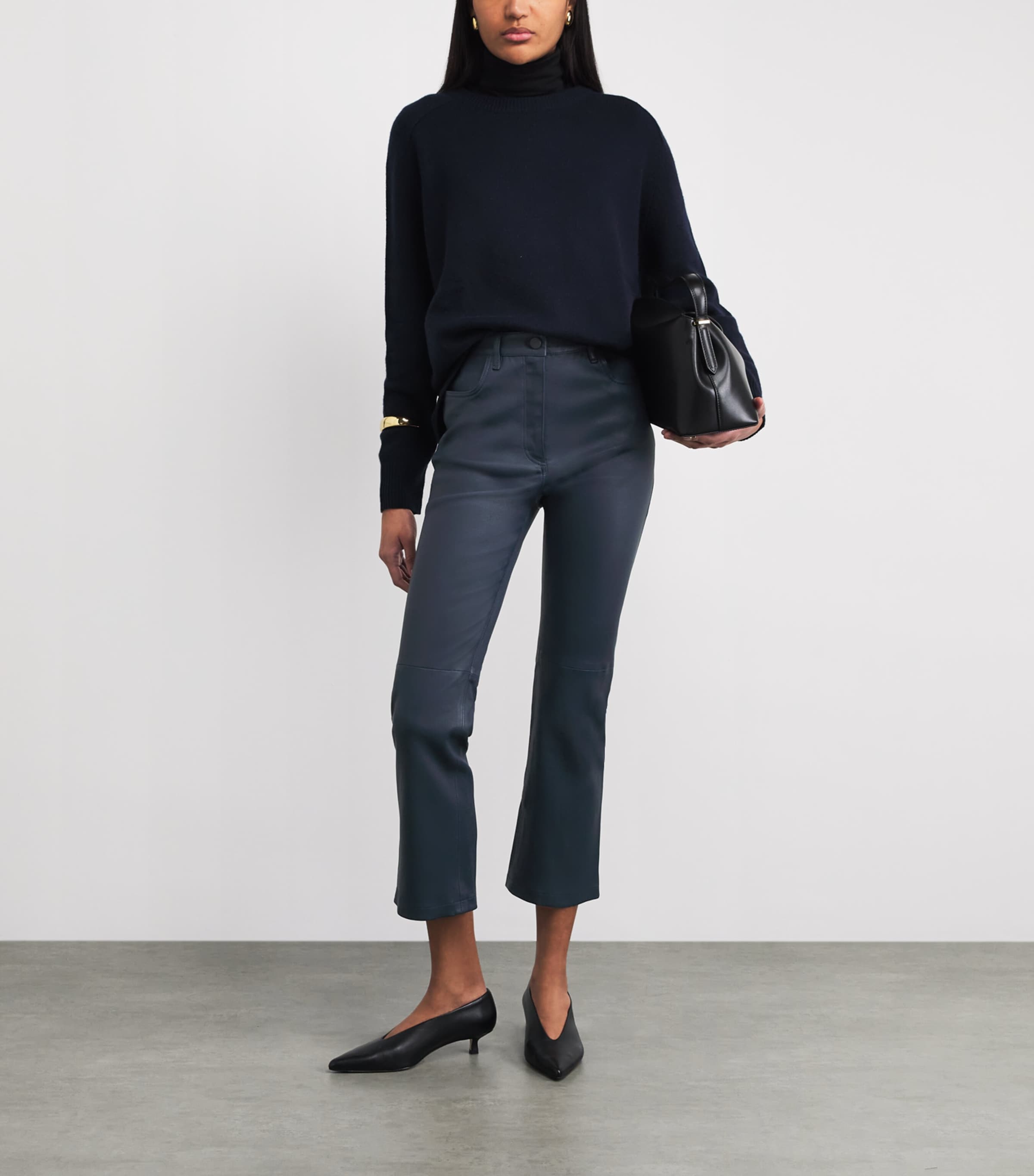 Leather Stretch Duke Trousers INDIGO Image 2