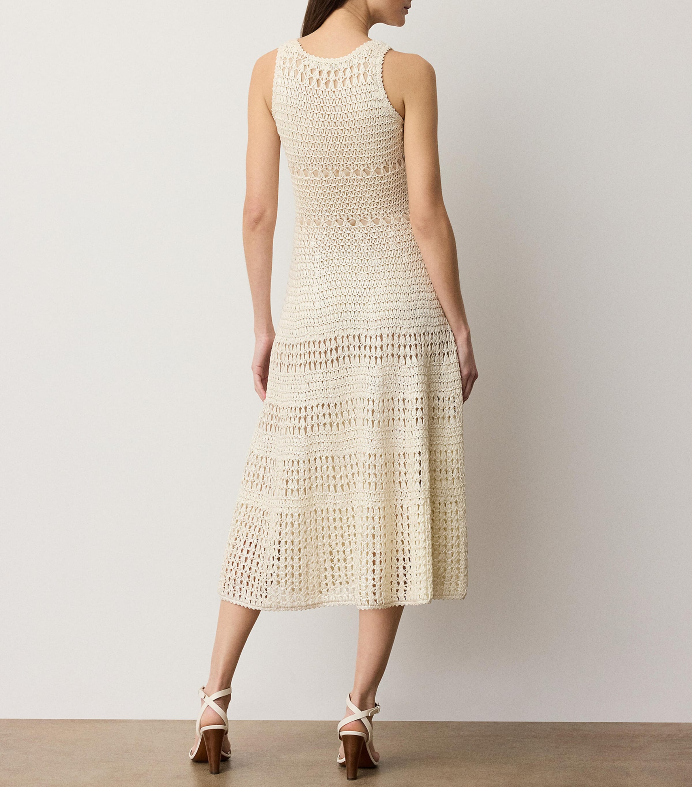 Ralph Lauren Collection Womens Cotton Solana Midi Dress Natural Image 3