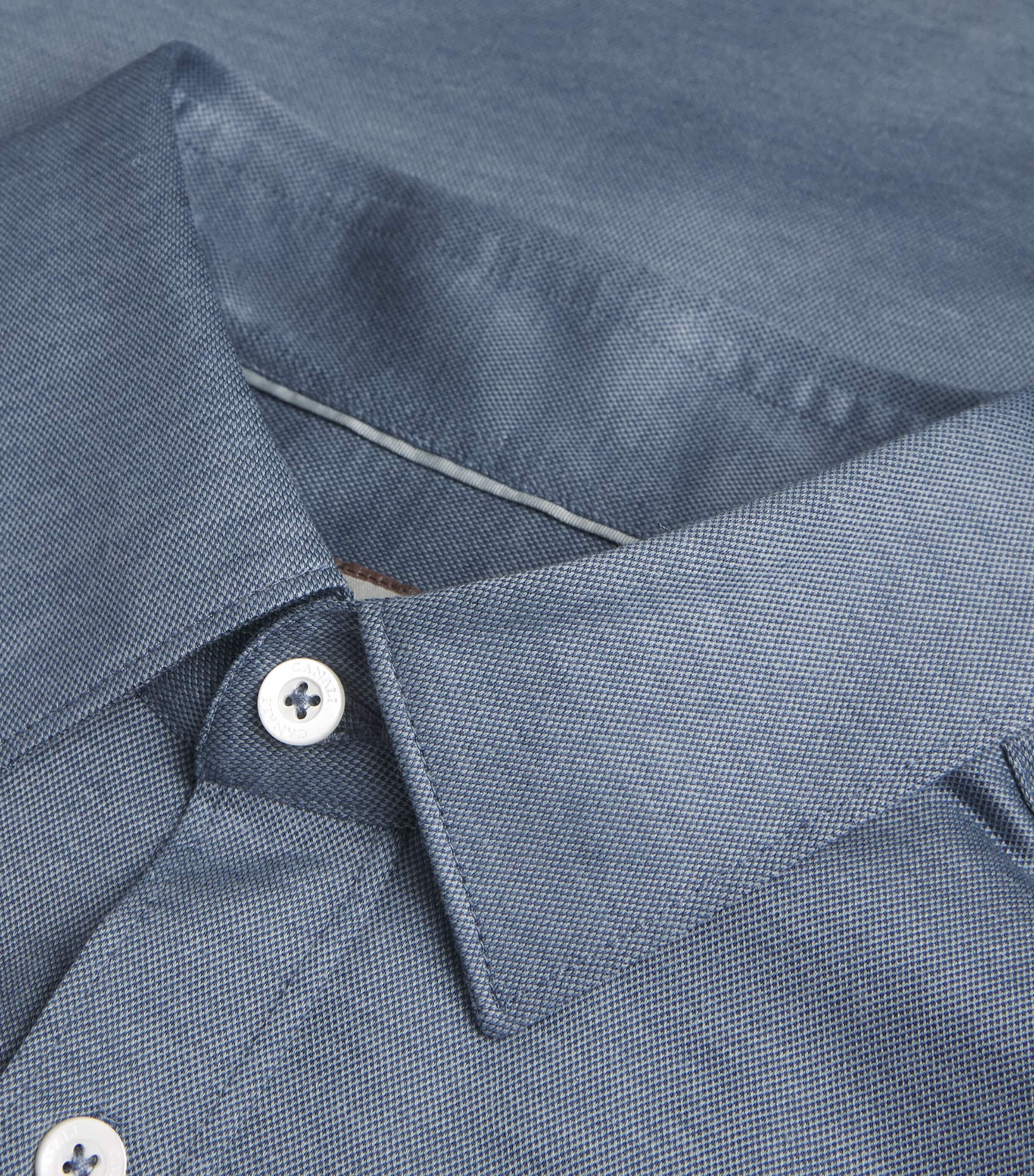 Canali Mens Cotton-Lyocell Jersey Shirt Blue Image 6