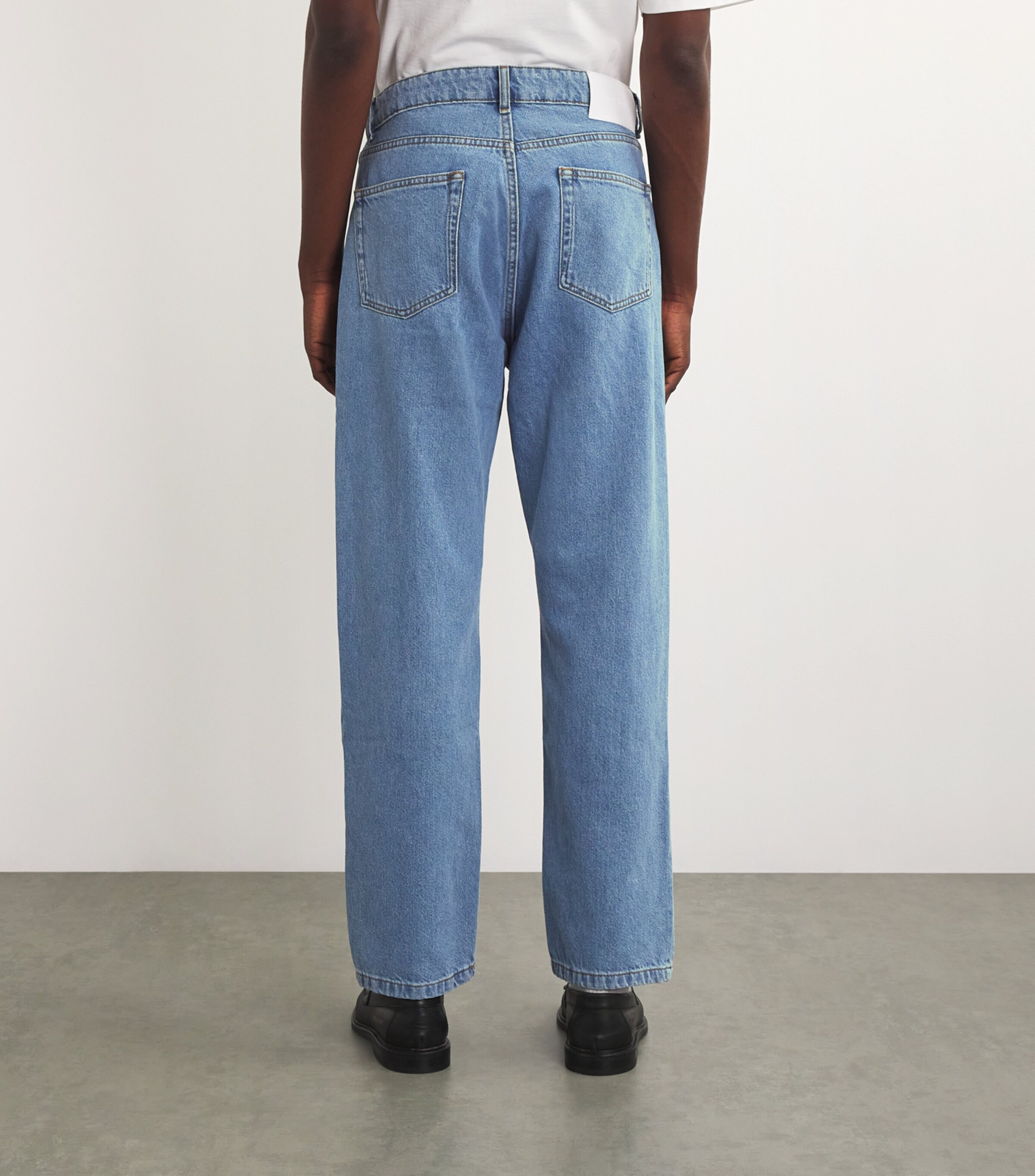 Róhe Mens Cotton Straight Leg Jeans Denim Blue Image 4