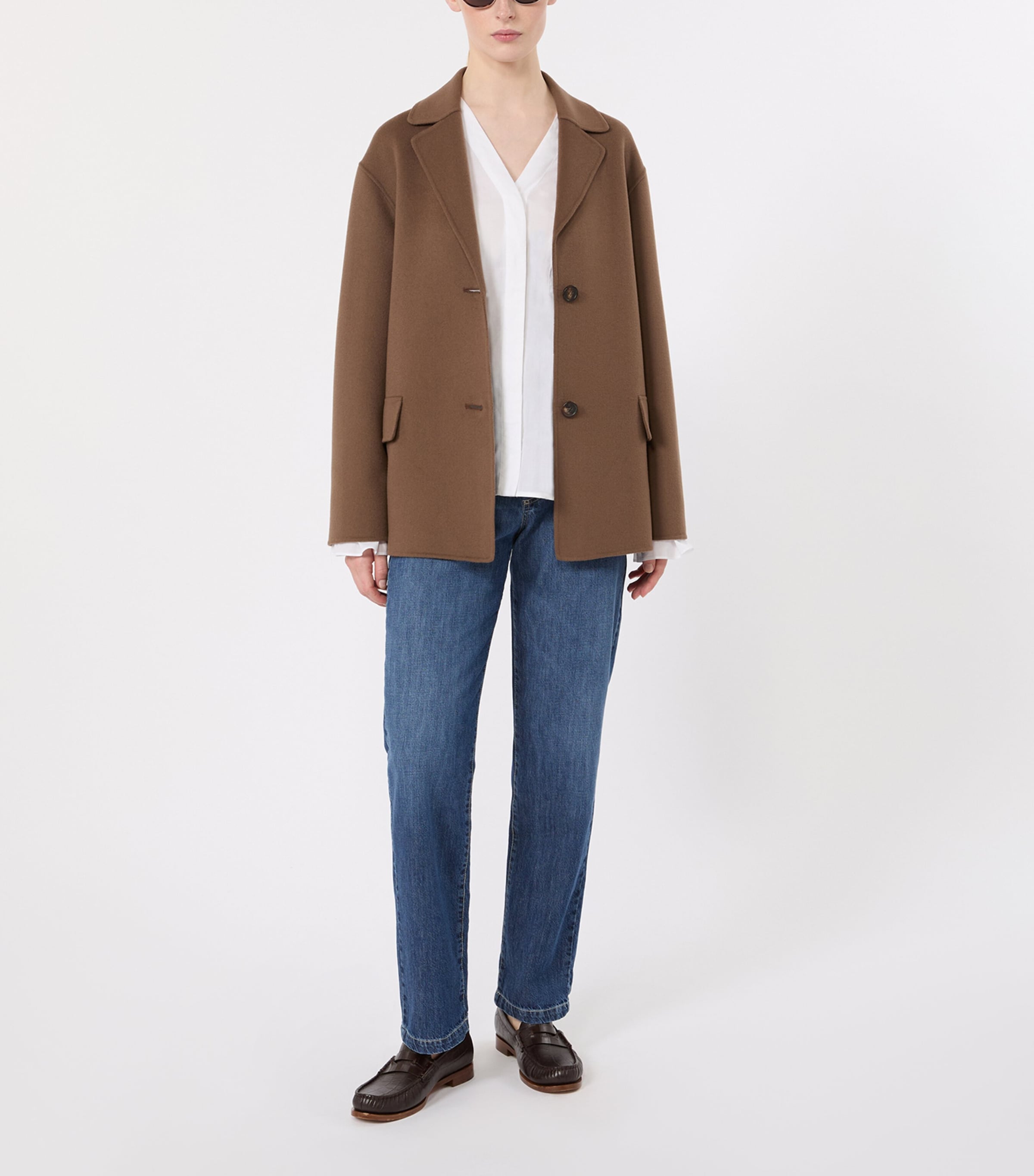 Max Mara Womens Wool Single-Breasted Blazer Mud Image 2