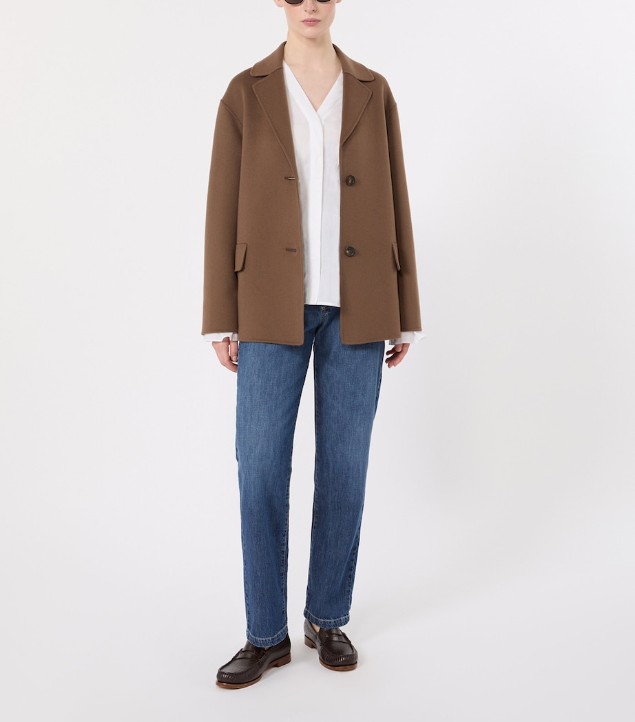 Max Mara Womens Wool Single-Breasted Blazer Mud Image 2