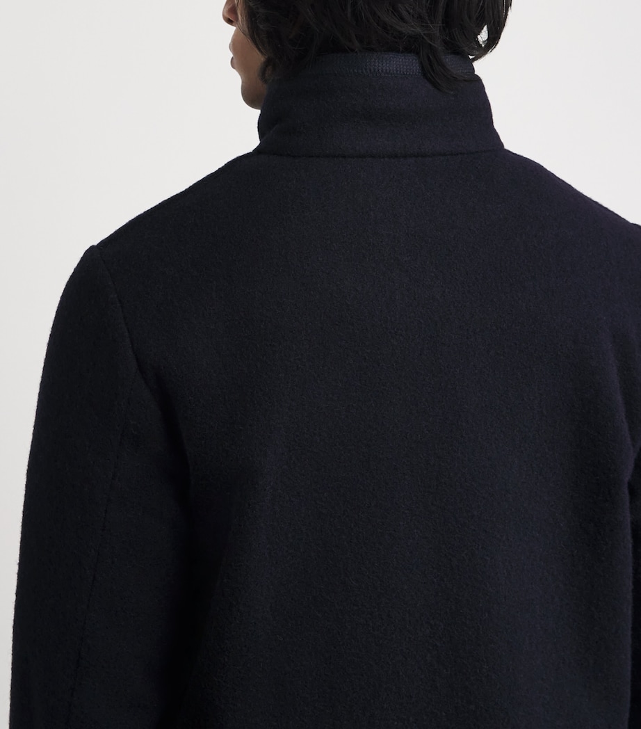 Wool Hooded Jacket 01098 - NAVY Image 6