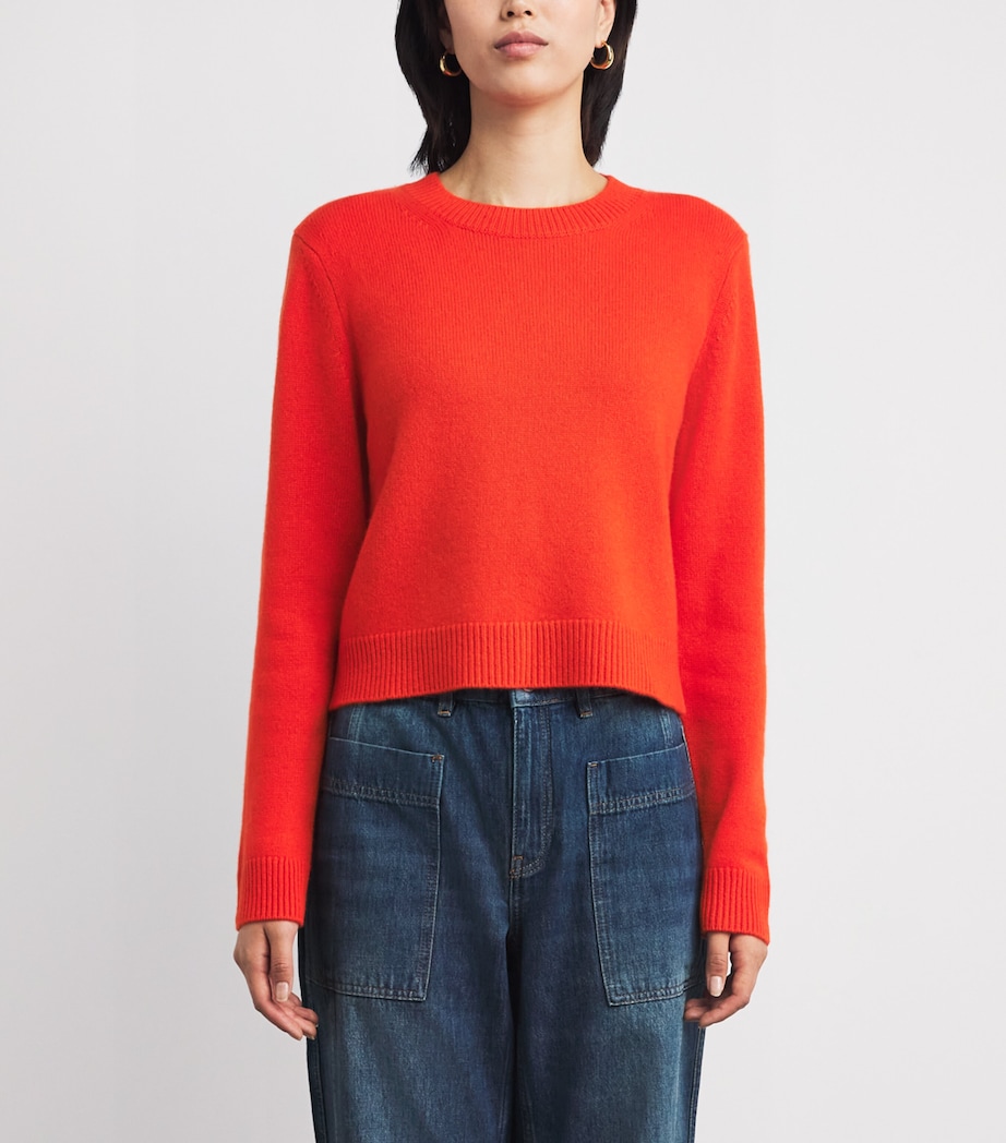 Cashmere Crew-Neck Sweater VIVID ORANGE Image 3