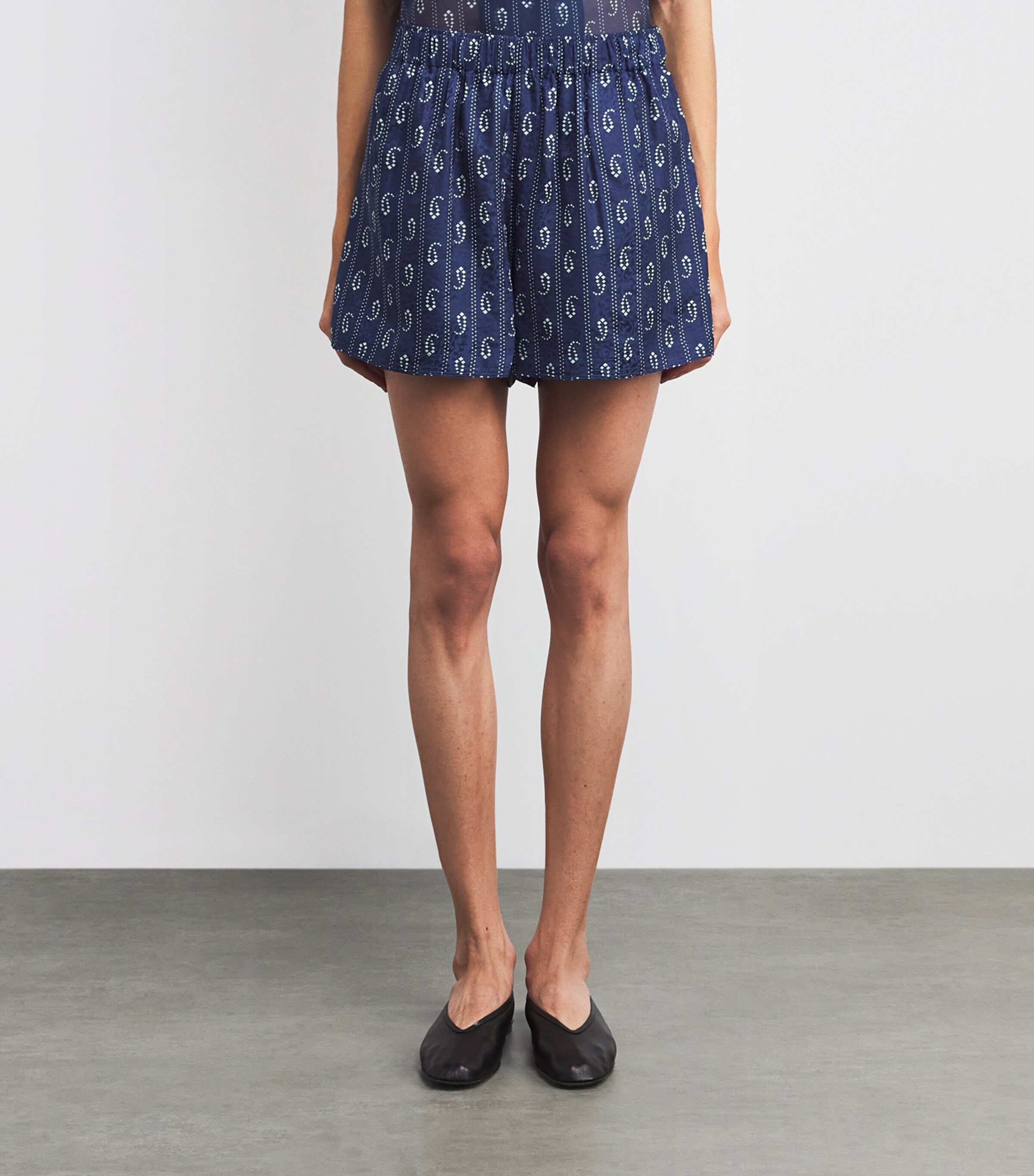 Satin Paisley Camp Shorts 401 BLUE PAISLEY Image 3