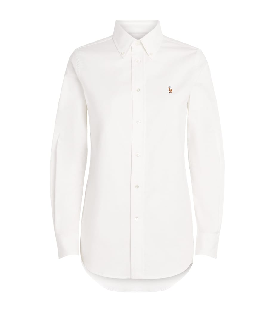 Polo Ralph Lauren Womens Slim-Fit Oxford Shirt Bsr White Image 1