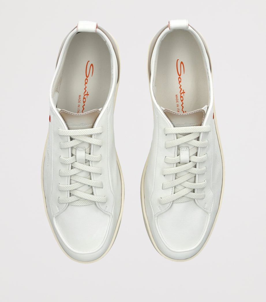 Santoni Leather Montecarlo Sneakers White Image 4