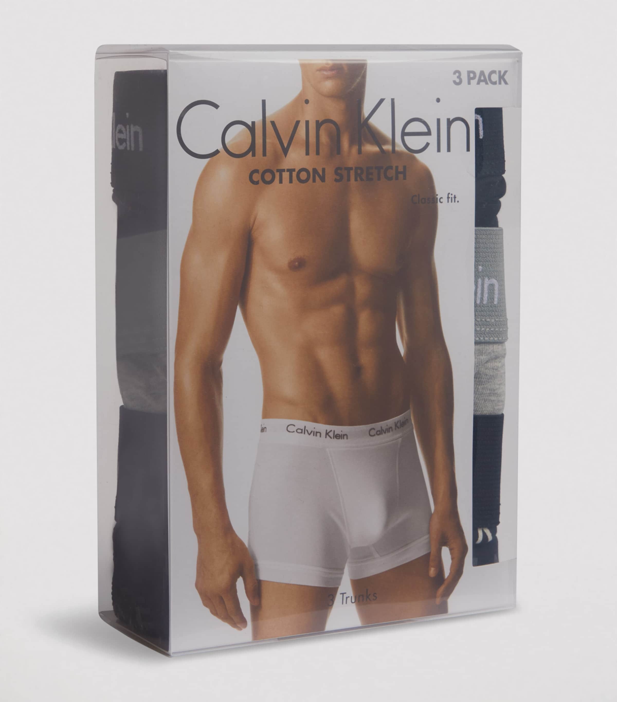 Cotton Stretch Trunks (Pack Of 3) YKS BLACK/GREY Image 2