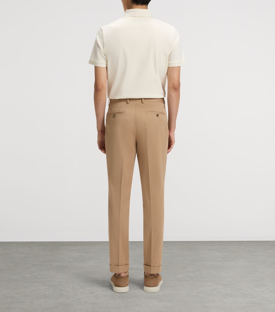 Cotton-Blend Tailored Trousers 215 Image 3