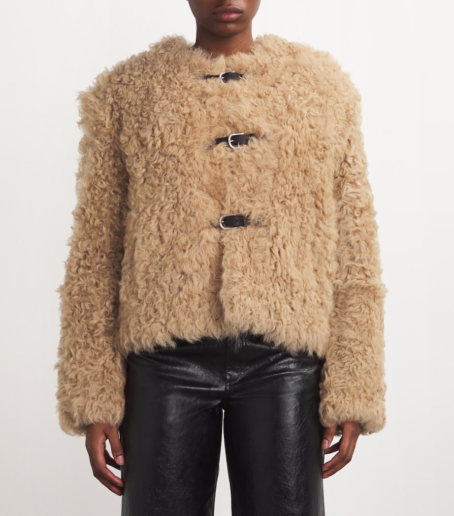 Shearling Sabrina Jacket LTBROWN Image 3