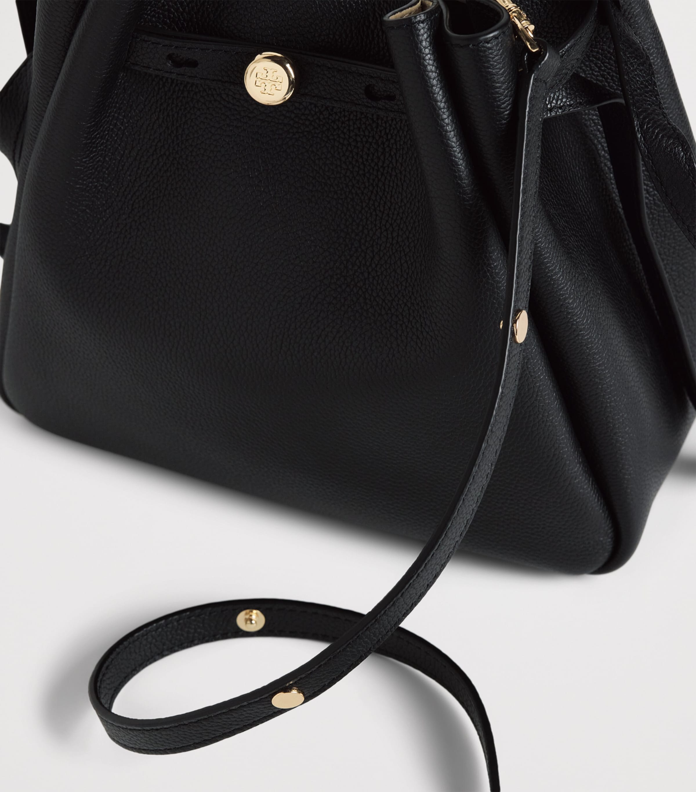 Tory Burch Leather Romy Bucket Bag Black Image 5