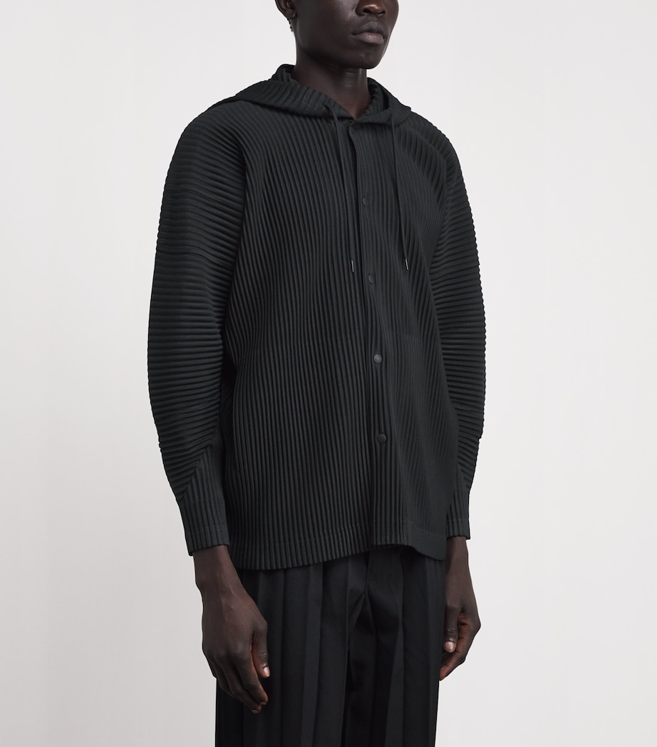 Homme Plissé Issey Miyake Mens Pleated Hoodie Black Image 4