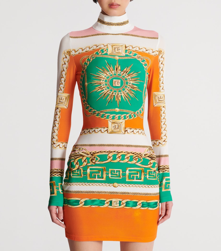 Jersey Printed High-Neck Mini Dress AAA MULTICOLORE Image 4