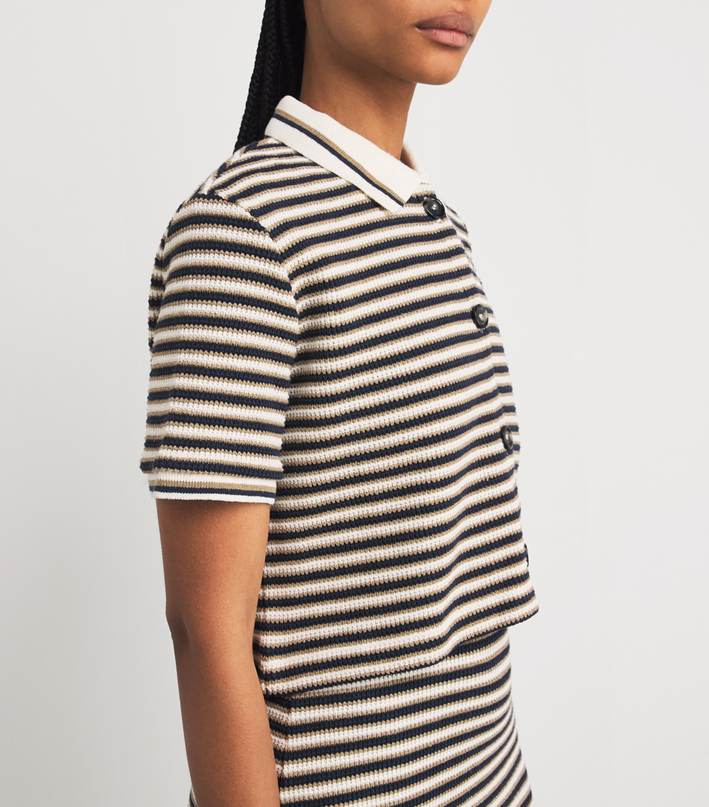 MAX&Co. Womens Cotton-Blend Striped Shirt Midnightblue Image 6