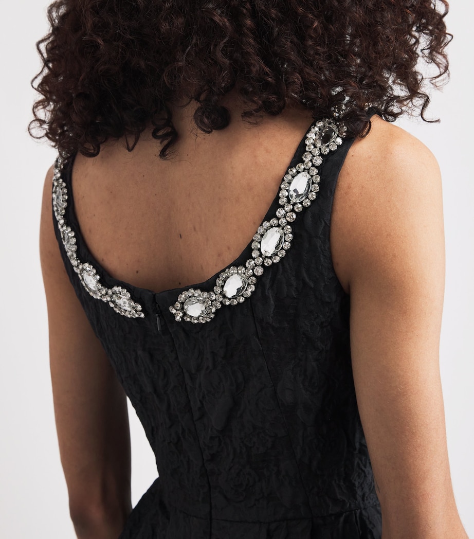 Erdem Womens Embroidered Cloque Maxi Dress Black Image 5