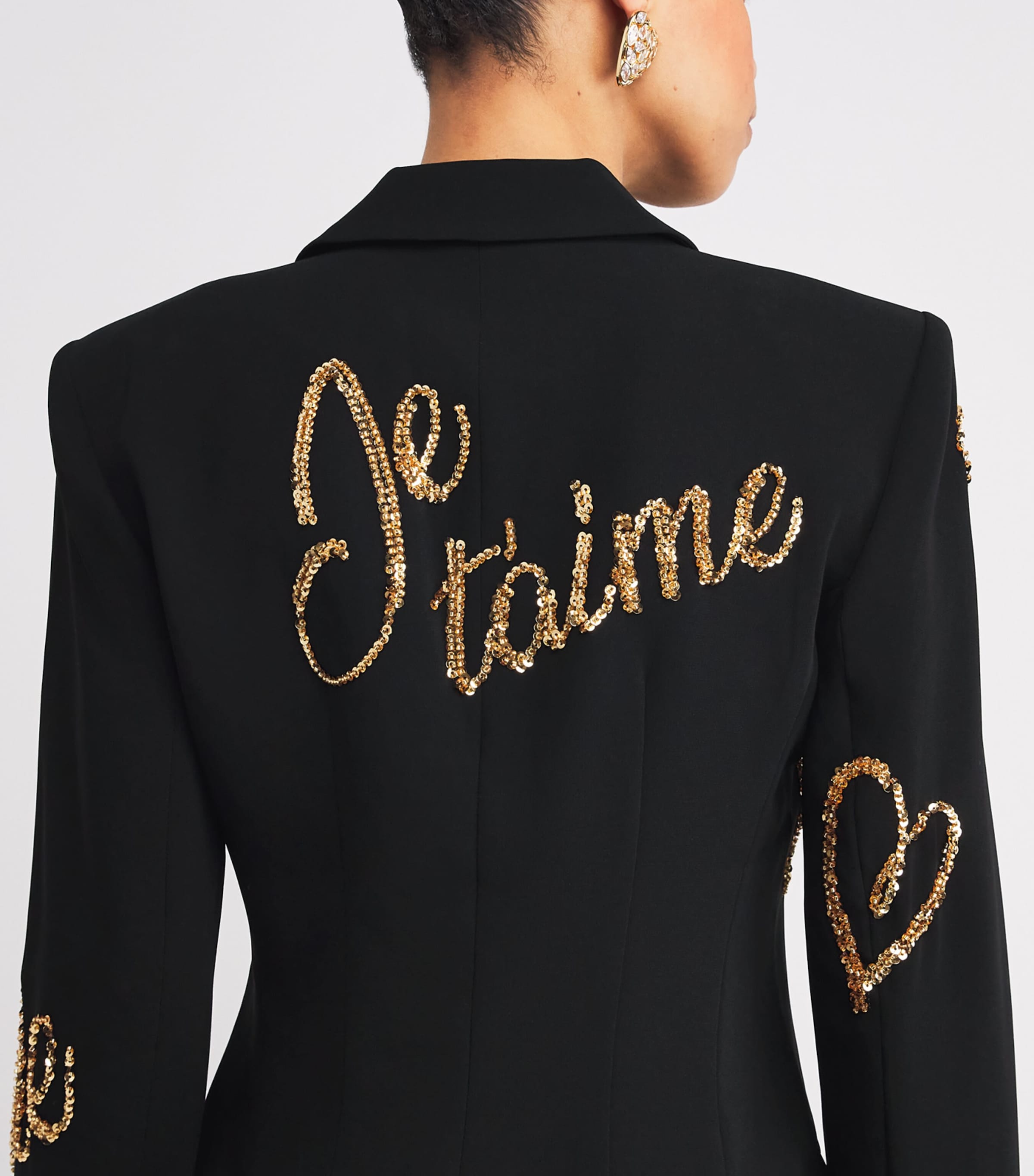 Sequin Loveletter Joel Blazer Mini Dress BLACK/GOLD Image 6