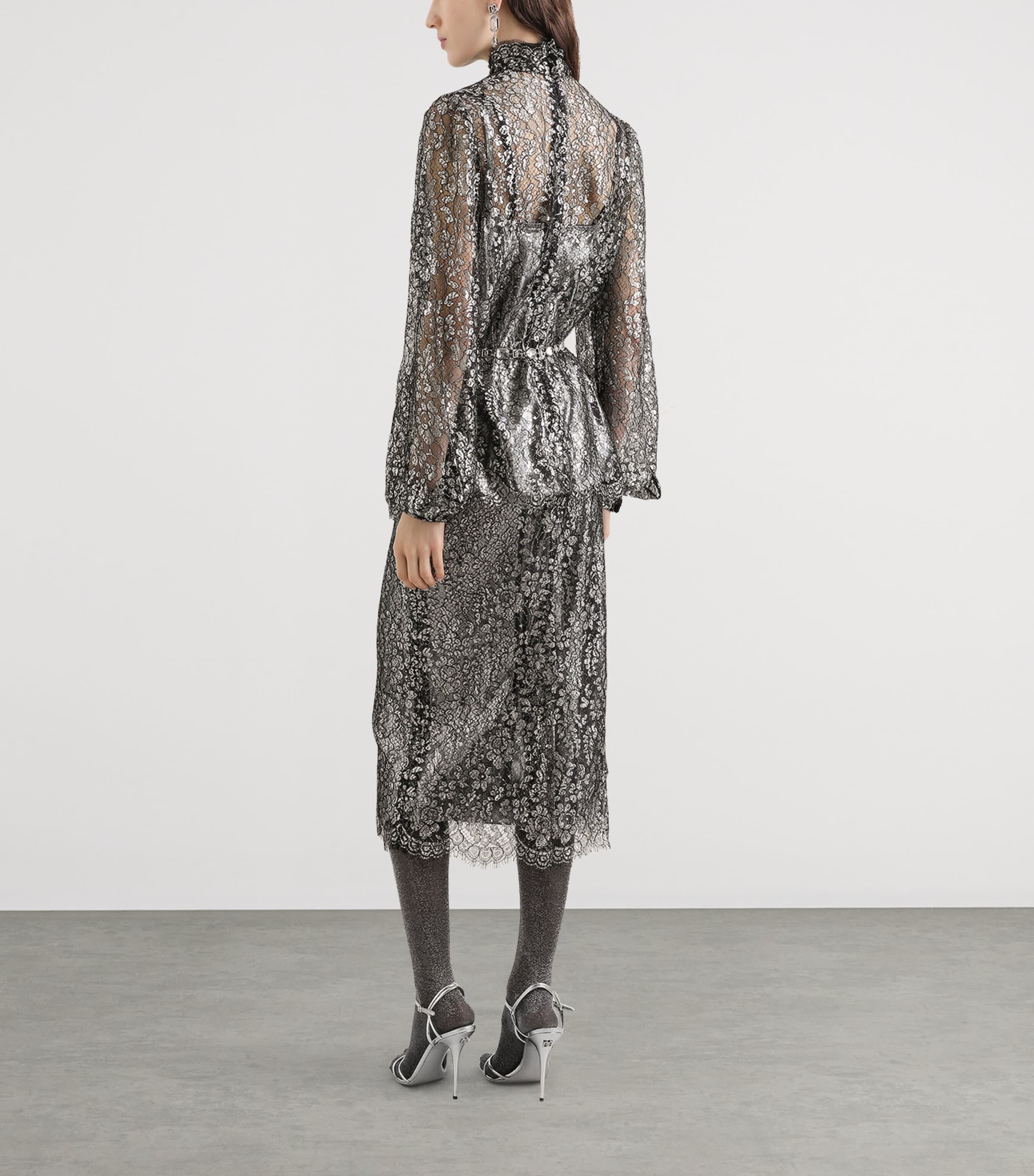 Embroidered Floral Maxi Skirt S0998-SILV Image 4