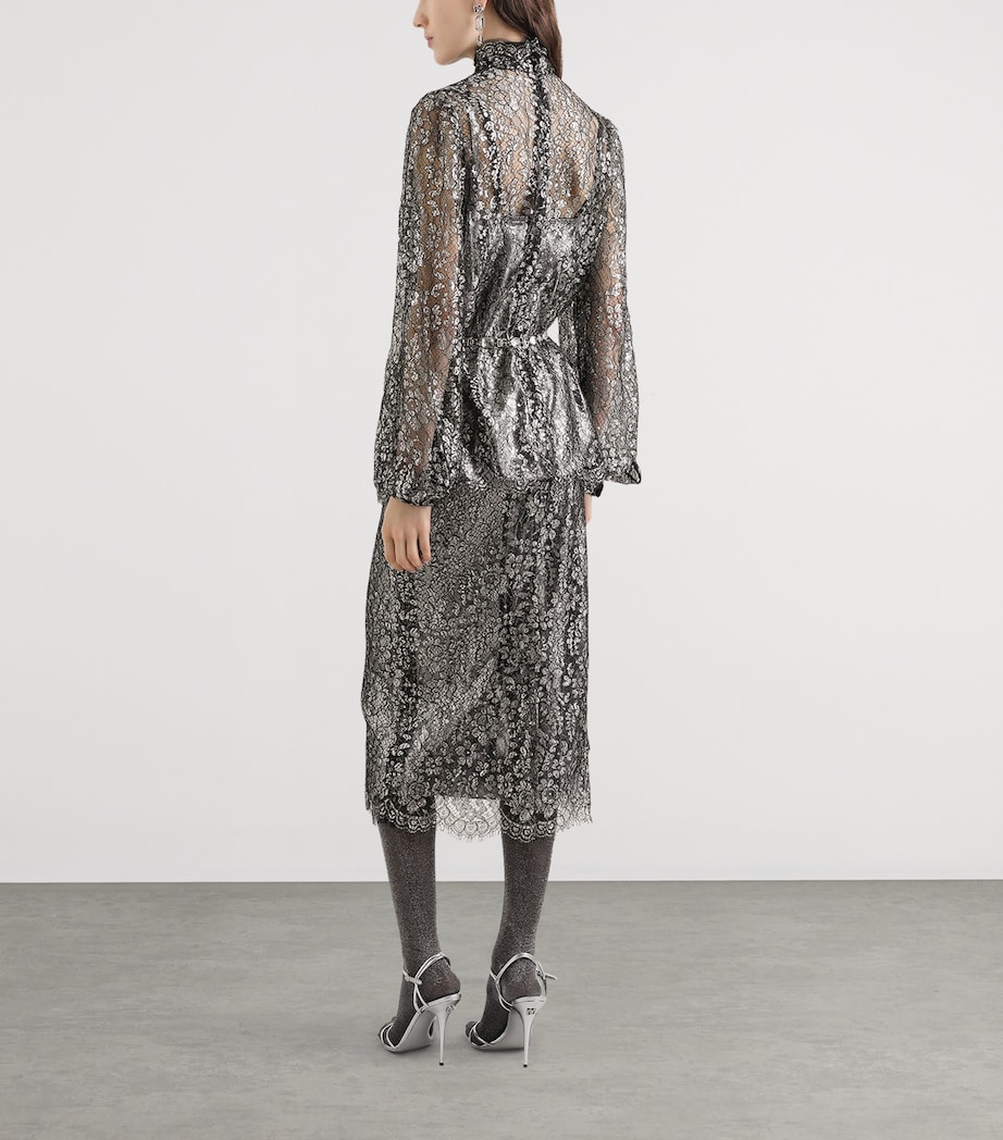 Embroidered Floral Maxi Skirt S0998-SILV Image 4